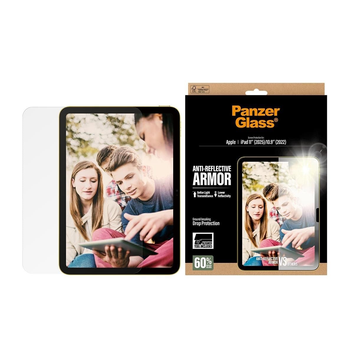 Panzerglass Anti-reflective Armor Screen Protector Ipad 11" (2025) | 10.9" (2022) | Ultra-wide Fit w. Fastfit Tool - Handys Schutzfolie Pg67149