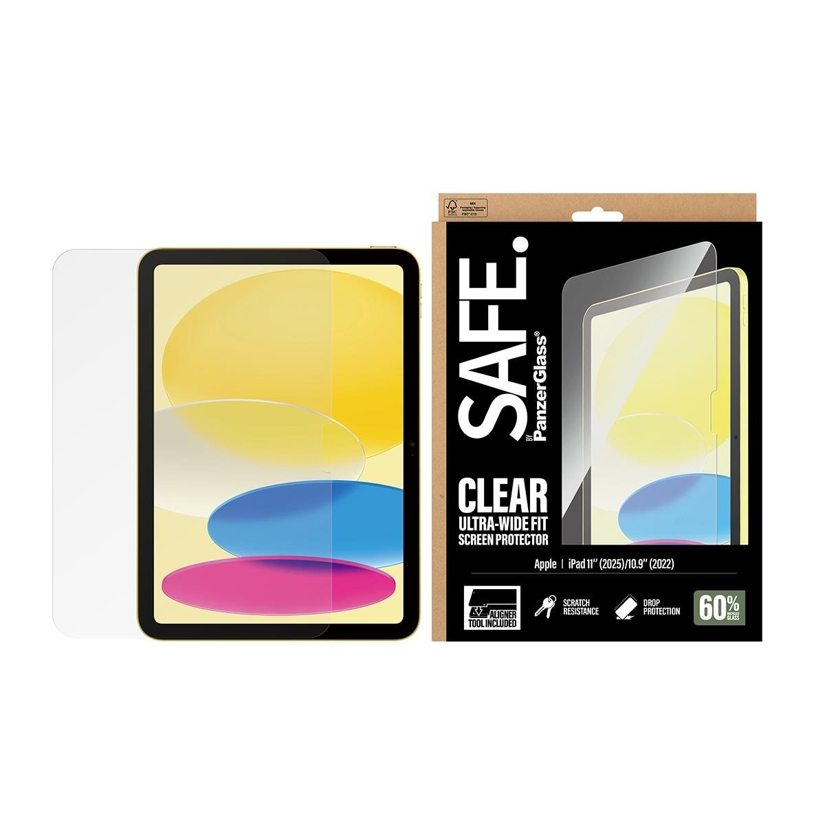 Safe by Panzerglass Screen Protector Ipad 11" (2025) | 10.9" (2022) | Ultra-wide Fit w. Fastfit Tool - Tablets Anderes Zubehoer