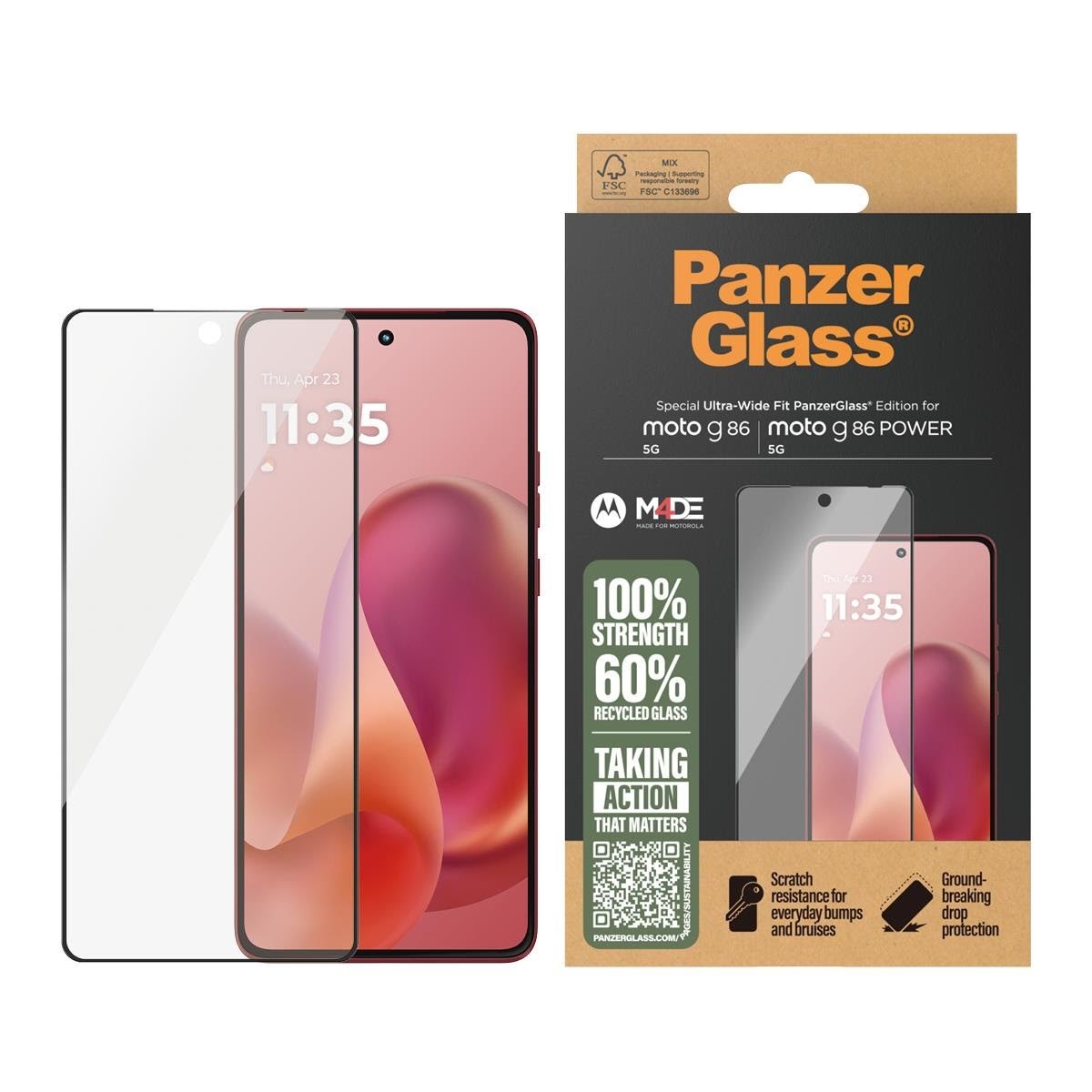 Panzerglass Screen Protector Motorola Moto G86 5G | Moto G86 Power 5G | Ultra-wide Fit - Handys Schutzfolie