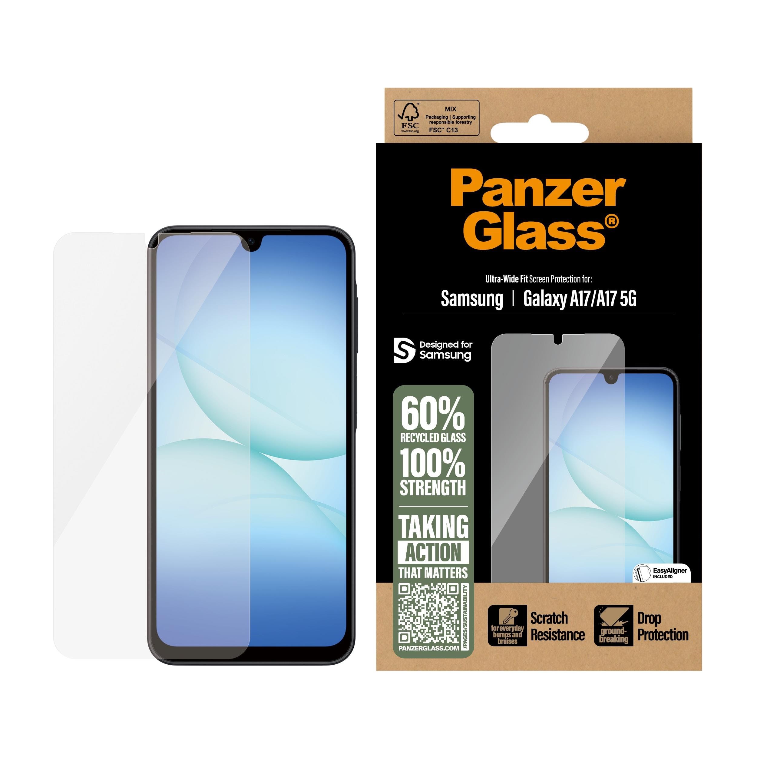 Panzerglass Screen Protector Samsung Galaxy A17 | A17 5G | Ultra-wide Fit w. Easyaligner - Handys Schutzfolie