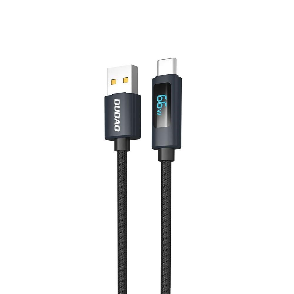 Dudao L7t Usb-a - Usb-c 66w Cable With Led Display 1m - Black - Usb Kabel Schwarz 6976625334407