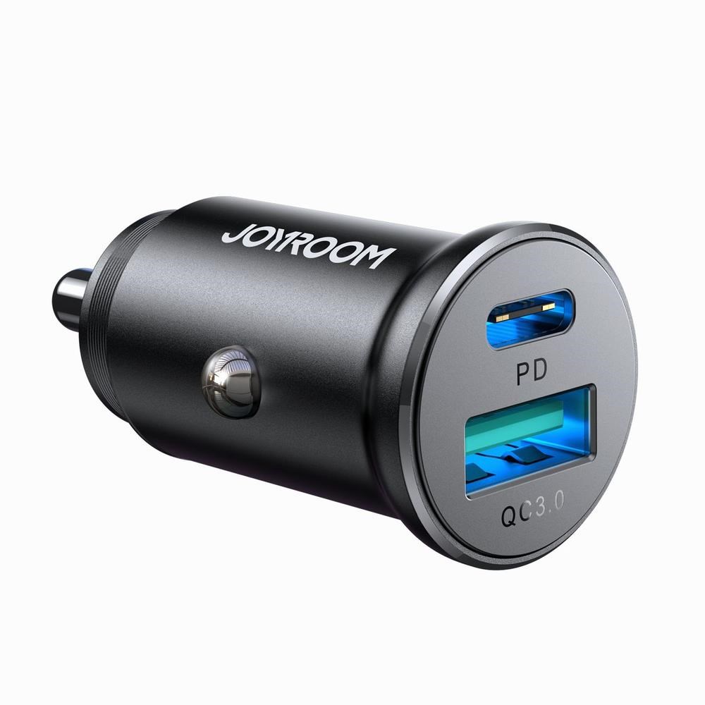Joyroom Jr-ccn05 30w Usb-a Usb-c Mini Car Charger - Black - Handys Adapter Und Ladegeraete
