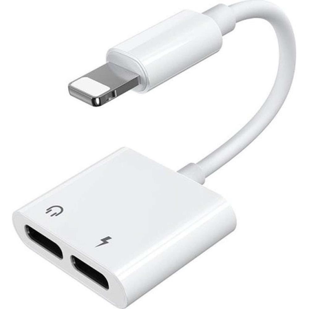 Joyroom S-y104 Headphone Lightning / 2x Lightning Adapter - White - Usb Kabel