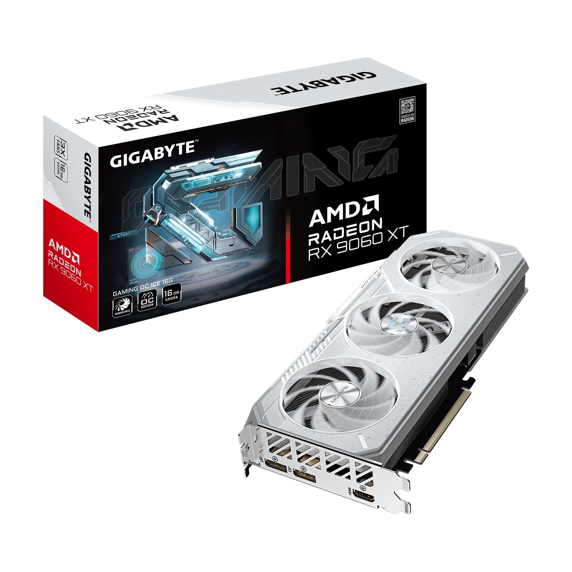 Gigabyte Radeon RX 9060 XT Gaming OC Ice - 16gb Gddr6 Ram - Grafikkarte