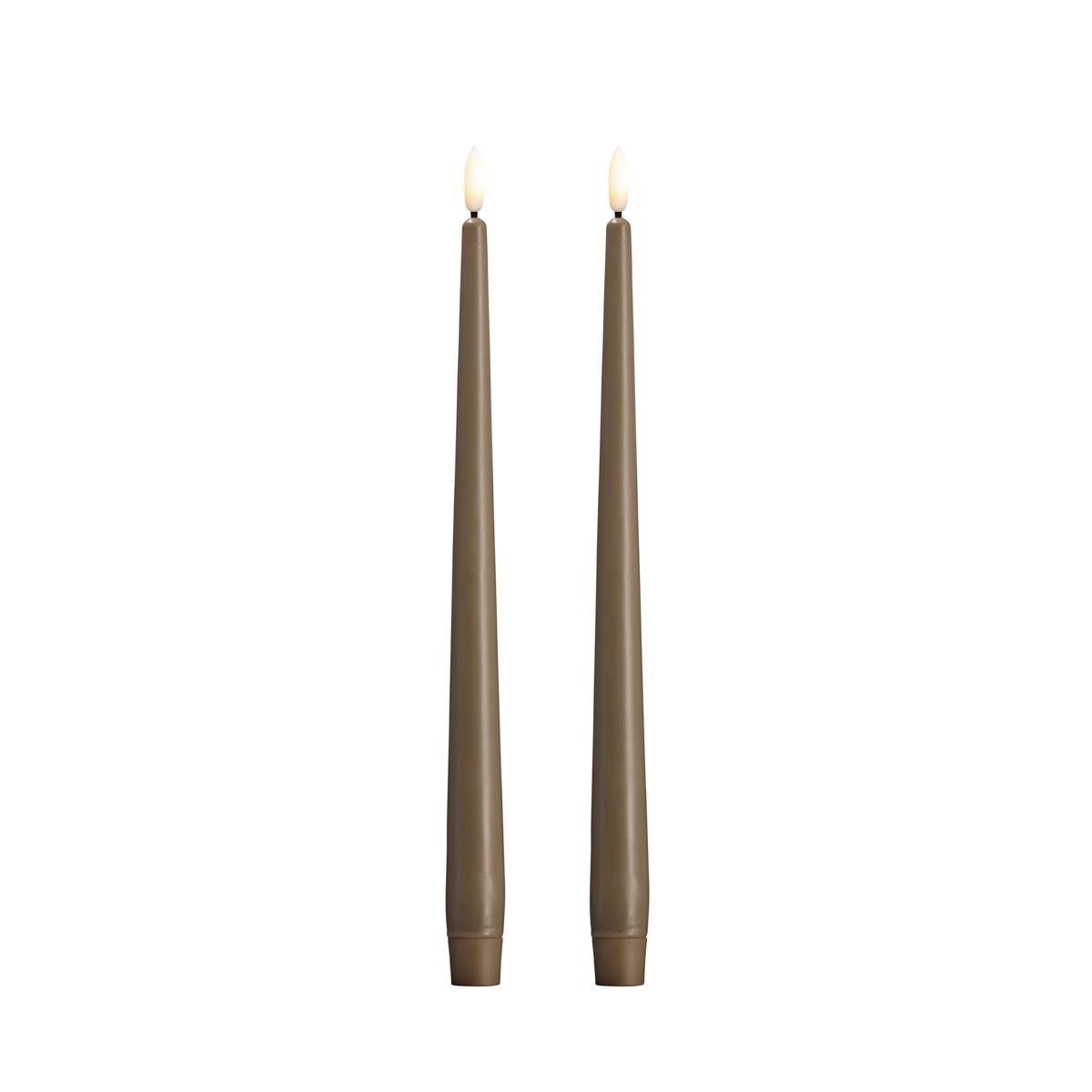 Moods & More Led Taper Candle - Slim - Dark Sand - 23x300 mm - 2 Pcs - Einrichtung