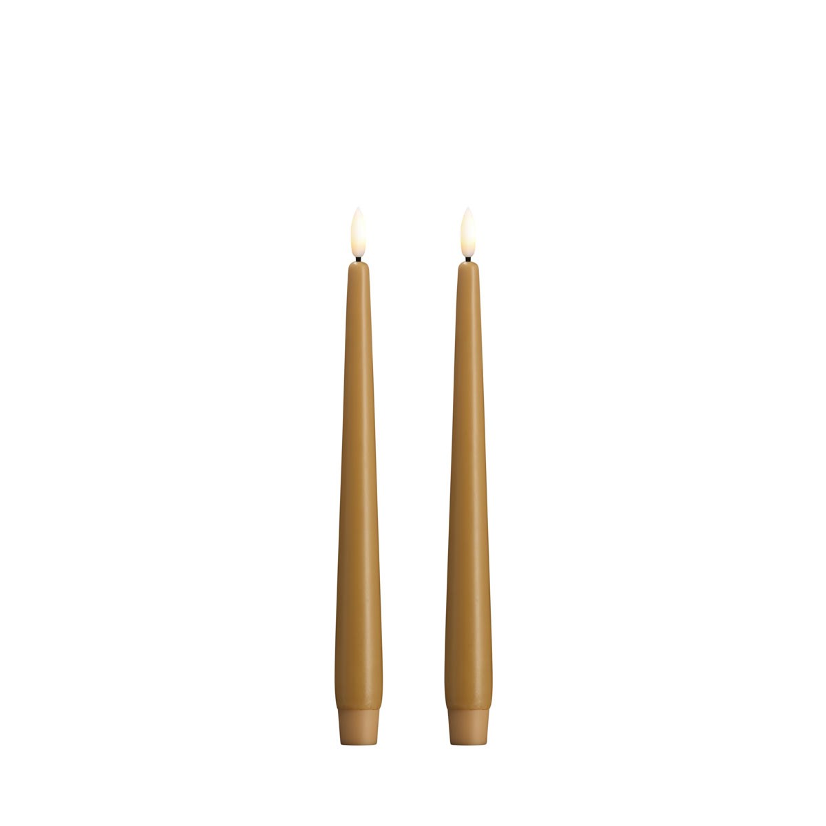 Moods & More Led Taper Candle - Slim - Honey Mustard - 23x250 mm - 2 Pcs - Einrichtung
