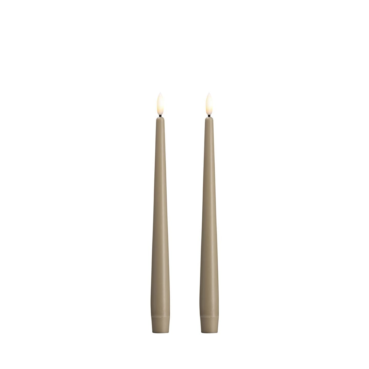 Moods & More Led Taper Candle - Slim - Kit Grey - 23x250 mm - 2 Pcs - Einrichtung
