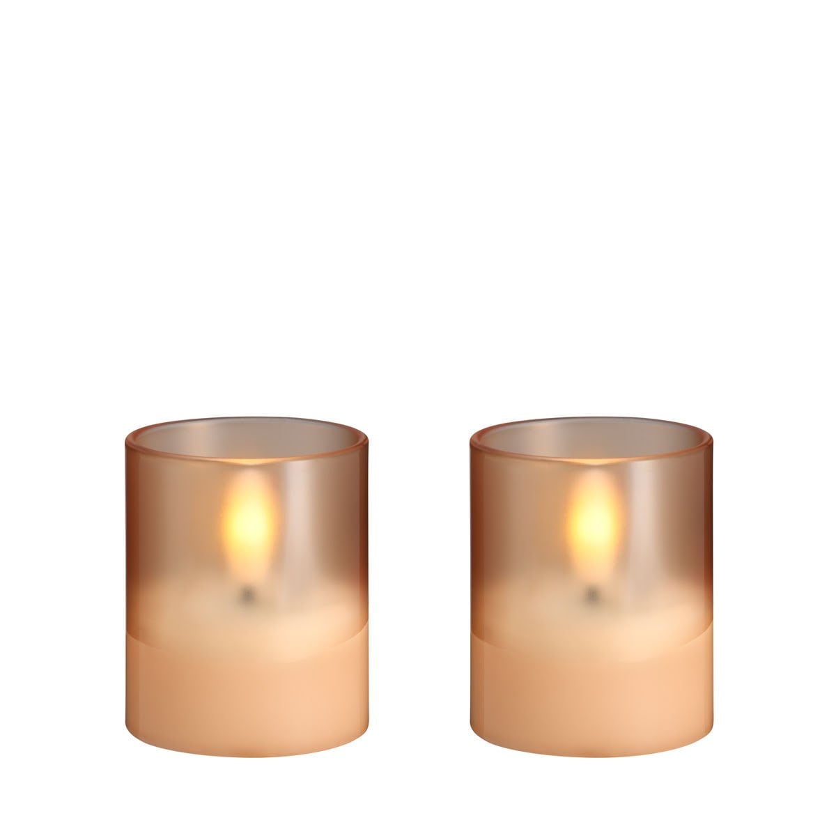 Moods & More Led Glass Candle - Hurricane - Champagne - 47x57 mm - 2 Pcs - Einrichtung M70-ch047057