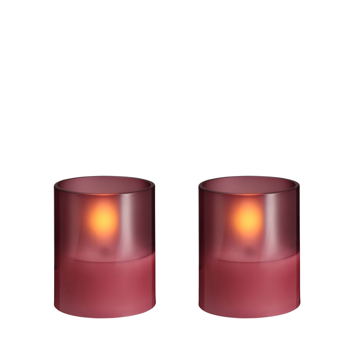 Moods & More Led Glass Candle - Hurricane - Vintage Rose - 47x57 mm - 2 Pcs - Einrichtung M70-vr047057