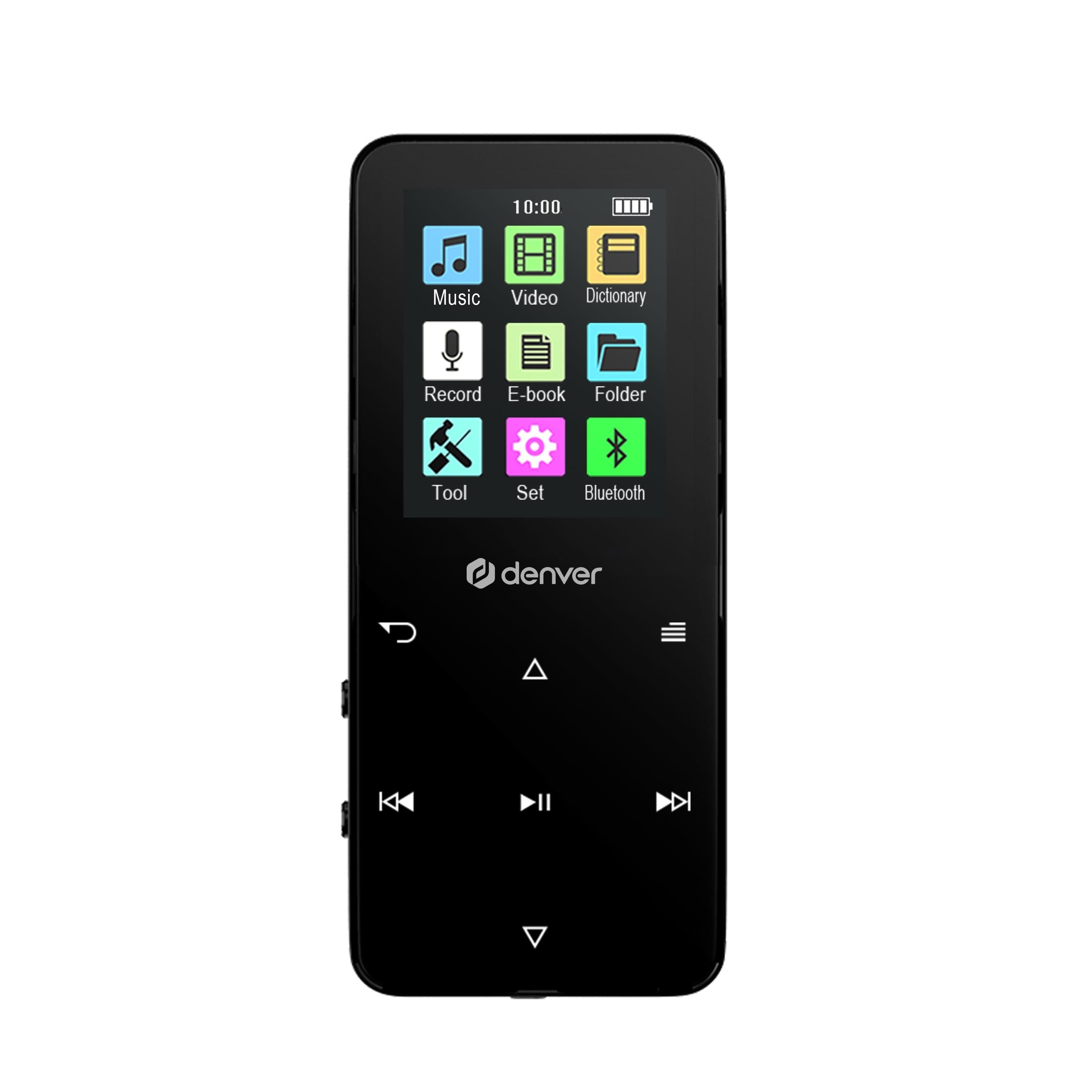 Denver Mp-1830b Black - Mp4 Media Player With Built-in Bluetooth And Rechargeable Battery - Mp3 Spieler 4 GB - Mp3 Player Zubehoer