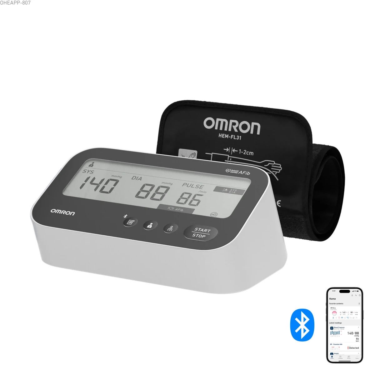 Omron Blutdruckmessgerät M4 Connect Afib - Gesundheit Hem-7196t1-fle