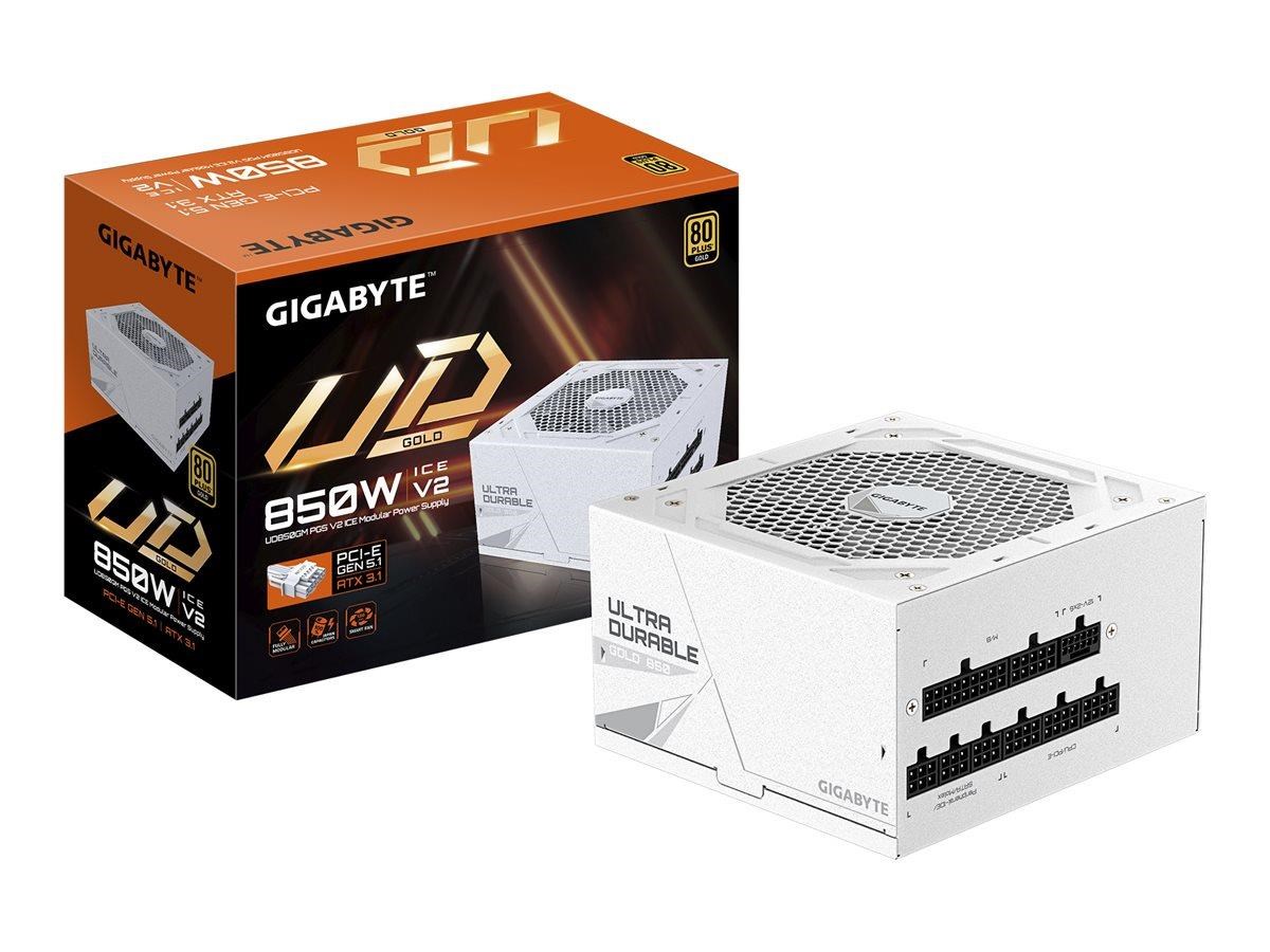 Gigabyte Ud850gm Pg5 V2 Ice Netzteile - 850 Watt - 120 mm - Atx 3.1 - 80 Plus Gold Zertifiziert Weiß Gp-ud850gm Pg5 Ice