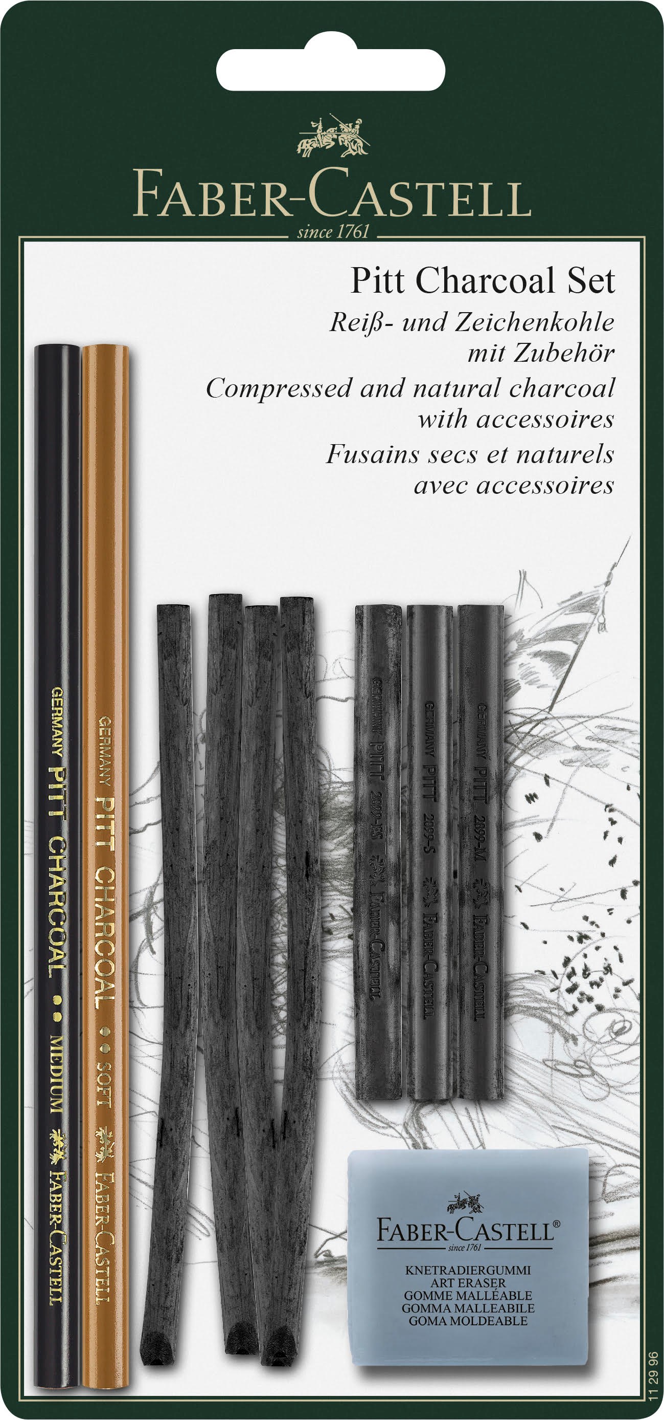 Faber-castell Set Pitt Charcoal BK - Utensilien Zum Schreiben Und Zeichnen