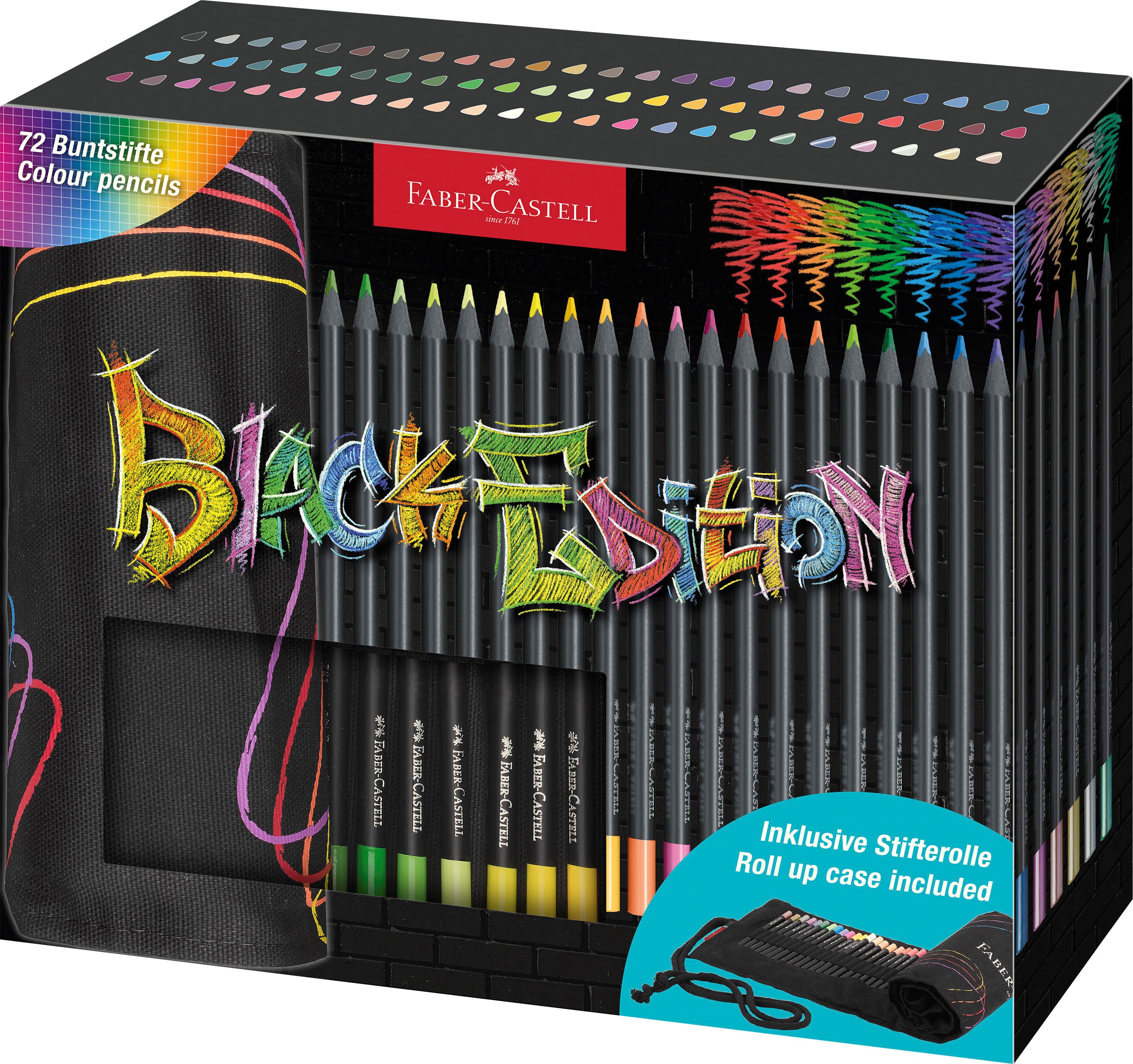 Faber-castell Buntstifte Black Edition Stifterolle - Utensilien Zum Schreiben Und Zeichnen