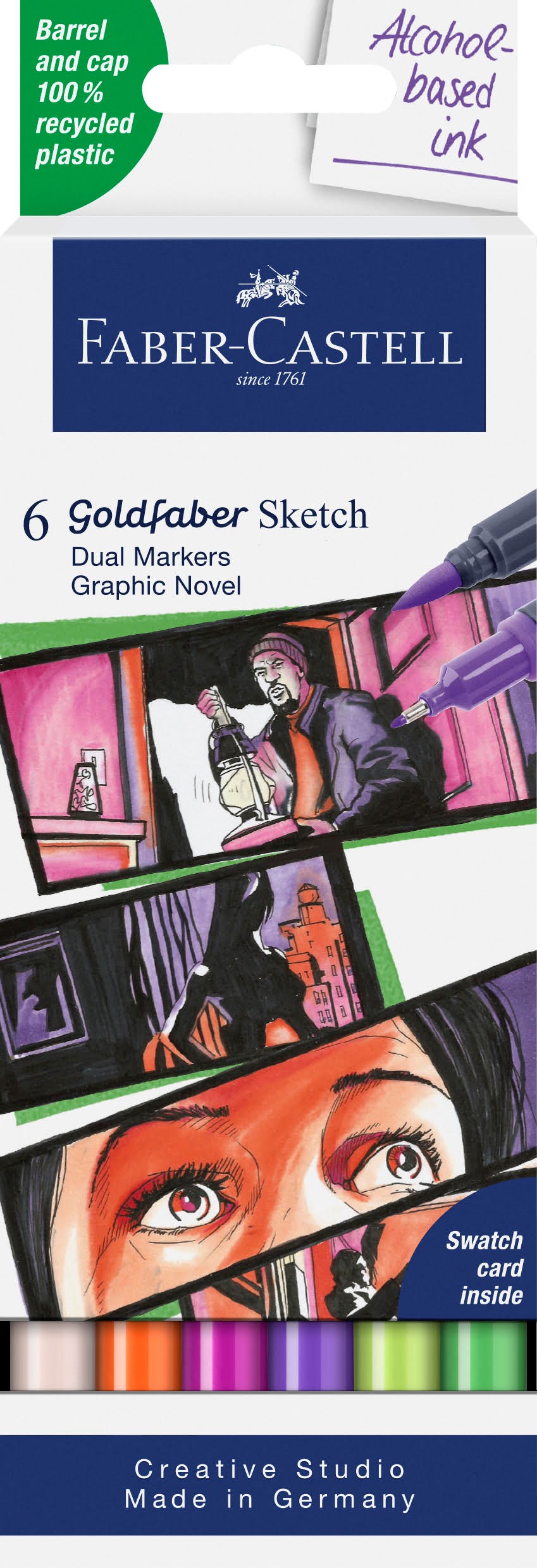 Faber-castell Sketch Marker Gofa 6er Etui Graph. Novel - Utensilien Zum Schreiben Und Zeichnen 164810