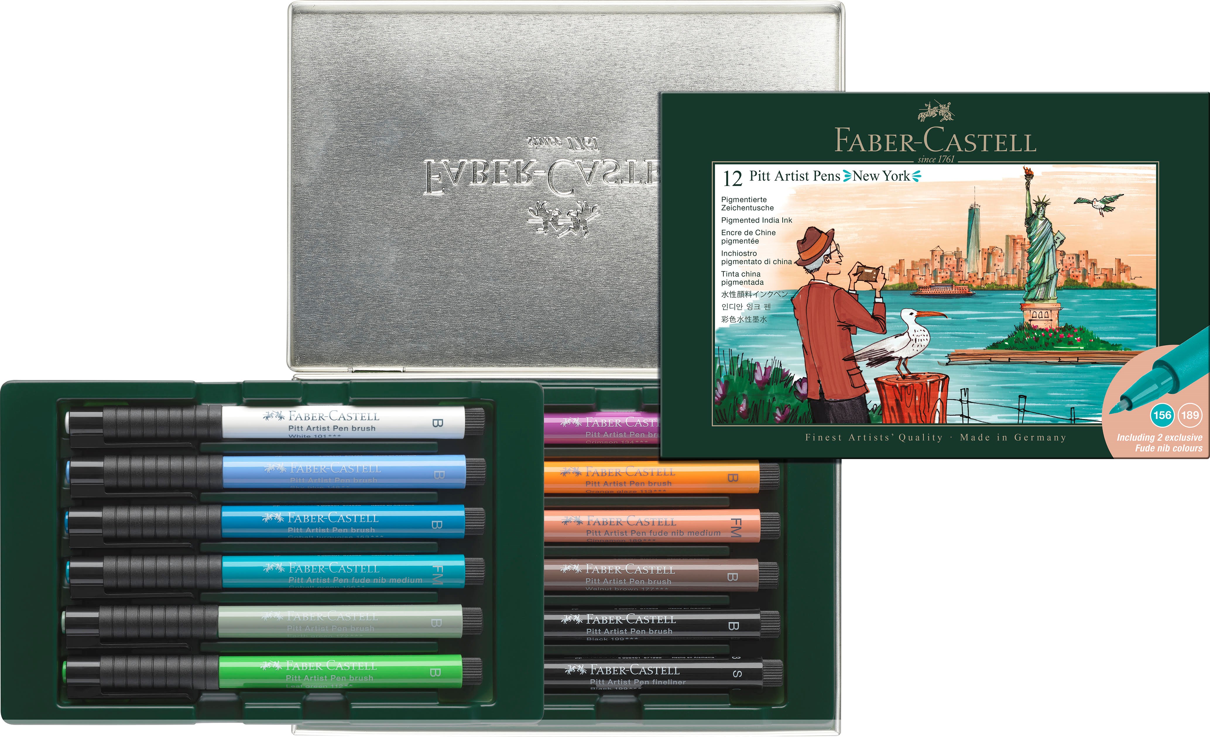 Faber-castell Tuschest. Pitt Artist Pen Set New York - Utensilien Zum Schreiben Und Zeichnen 267135