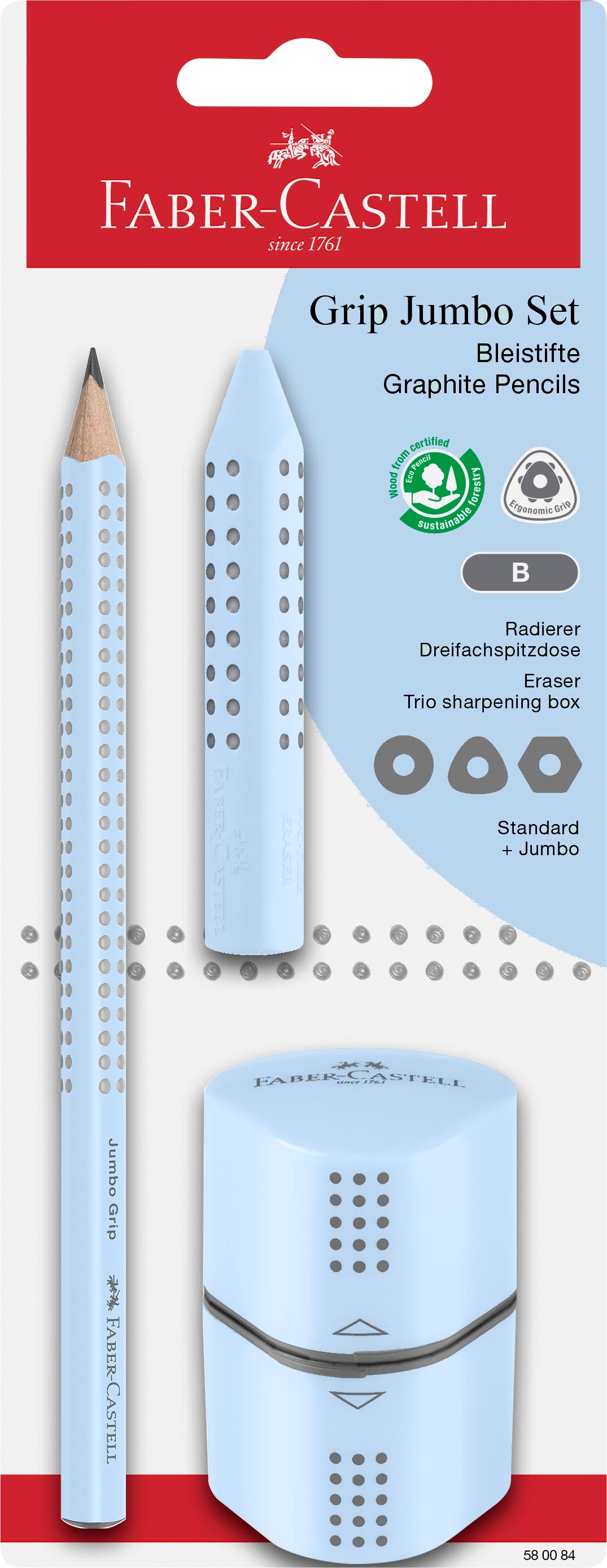 Faber-castell Set Jumbo Grip Sky Blue BK - Utensilien Zum Schreiben Und Zeichnen