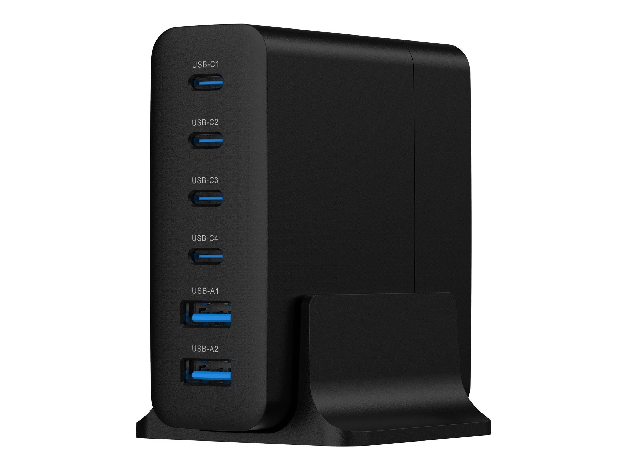 Gembird Power Adapter - 4 x Usb-c 2 x 9 Pin Usb Type A - 75 Watt - Handys Adapter Und Ladegeraete