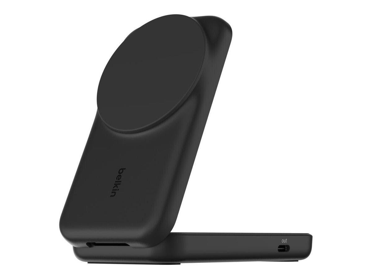 Belkin Ultracharge Wireless Charging Stand - 2-in-1 Qi2 Magnetic Foldable - + AC Power Adapter - 24 Pin Usb-c - 25 Watt - Handys Adapter Und 