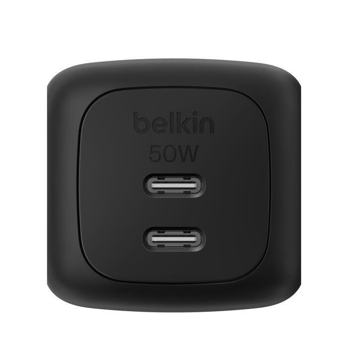 Belkin Boostcharge 50w Dual Usb-c PD Wall Charger With Pps - Black - Handys Adapter Und Ladegeraete Wch019kqbk