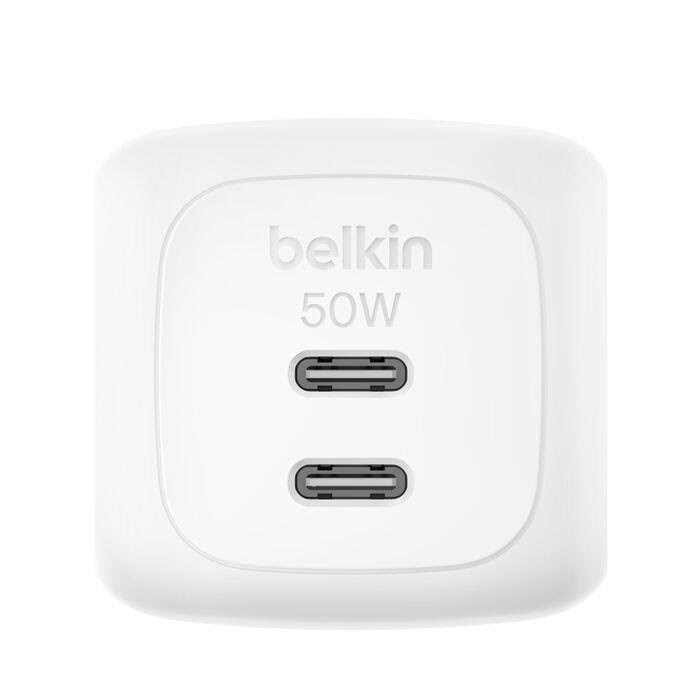 Belkin Boostcharge 50w Dual Usb-c PD Wall Charger With Pps - White - Handys Adapter Und Ladegeraete Wch019kqwh