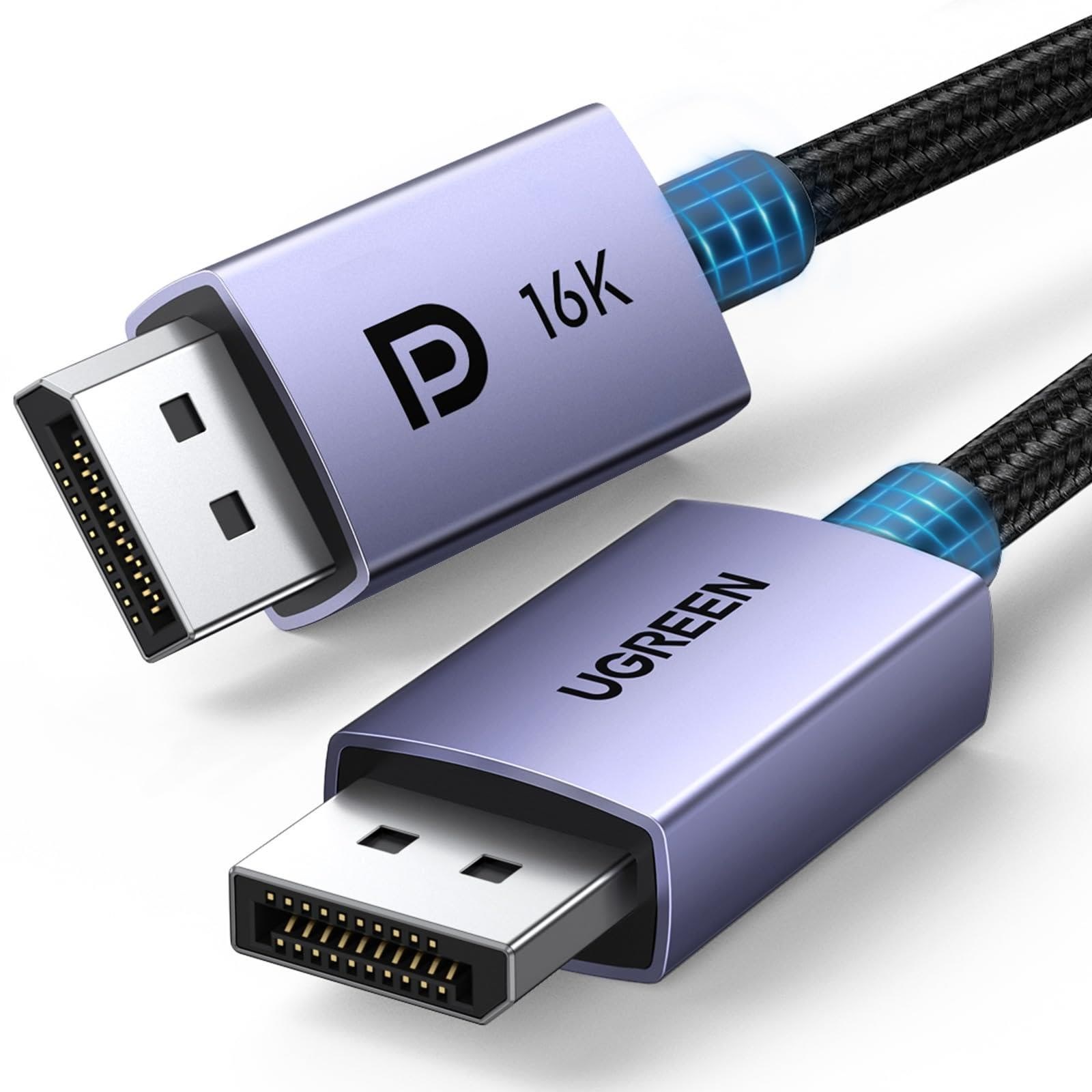 Ugreen Displayport 2.1 - 2m - Black - Display Kabel
