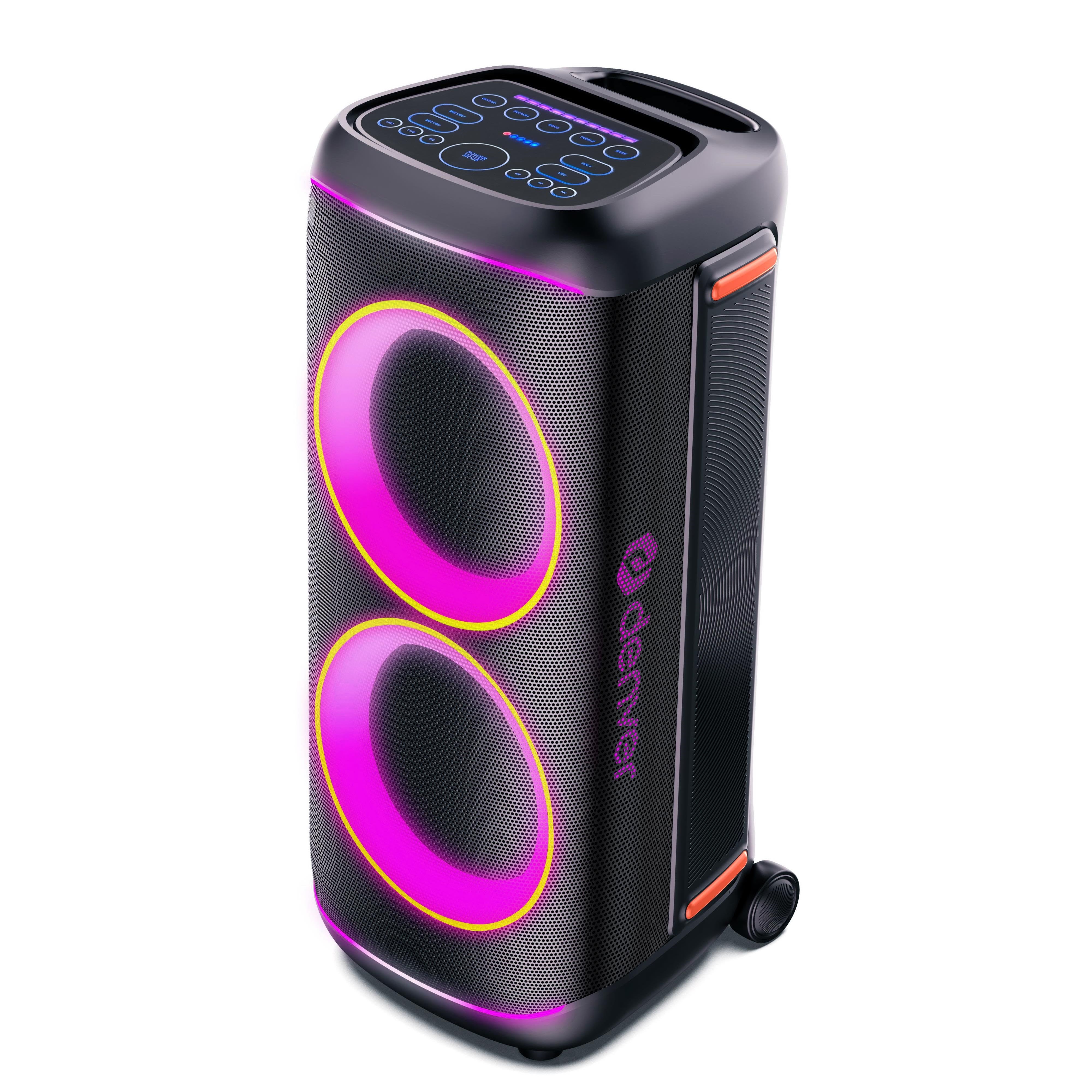 Denver Bps-470 - Bluetooth Party Speaker With Led Light & 2 x 10" Woofers - Black - Tragbare Party Lautsprecher
