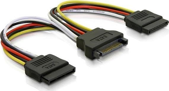 Deltaco Y-power Adapter to 15-pin Sata Power For 2x Hard Drives - Sata Kabel Sata-15