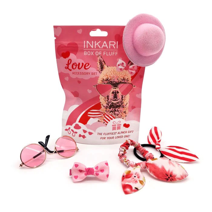 Inkari Alpacas Box of Fluff - Love - Accessory Sets - Pink - Plush