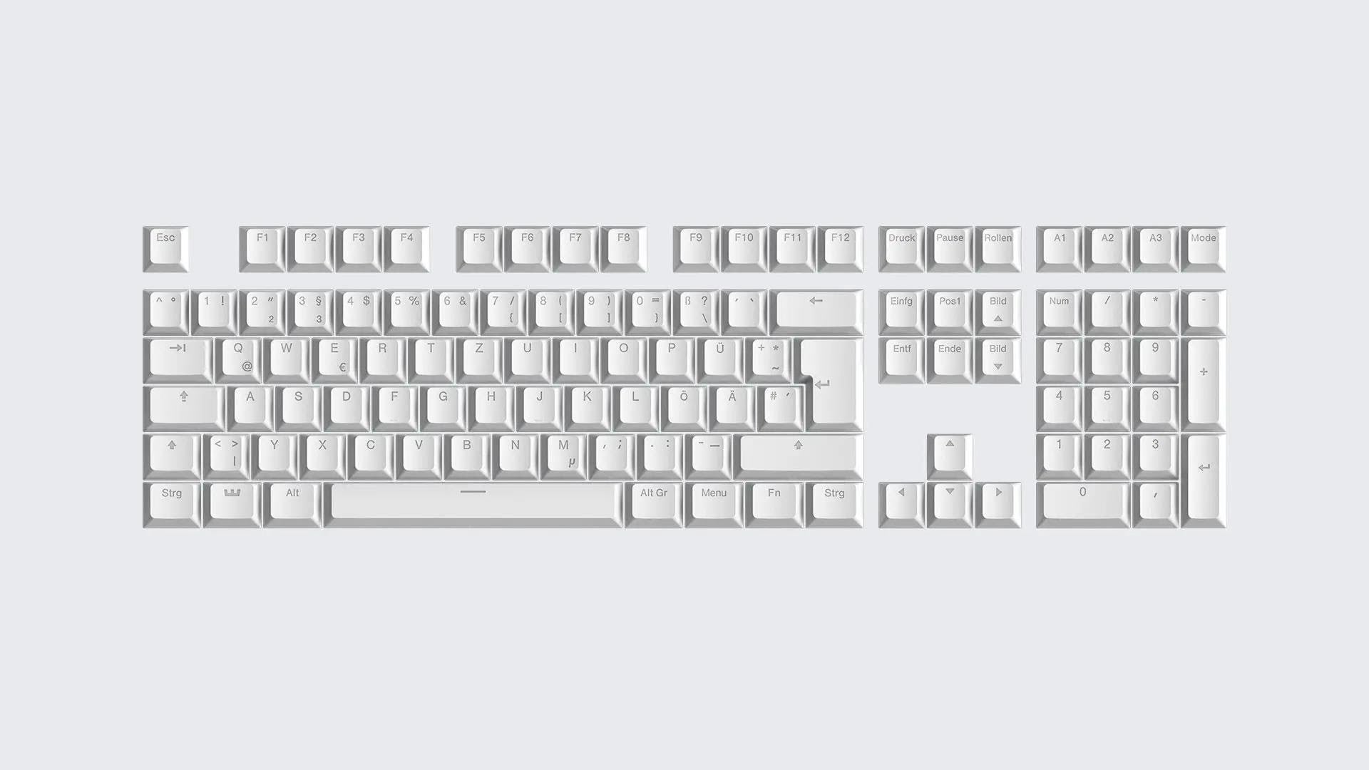 Wooting Pbt Iso Keycaps - Just White - Keycaps - Deutsch - Weiss - Tastaturen