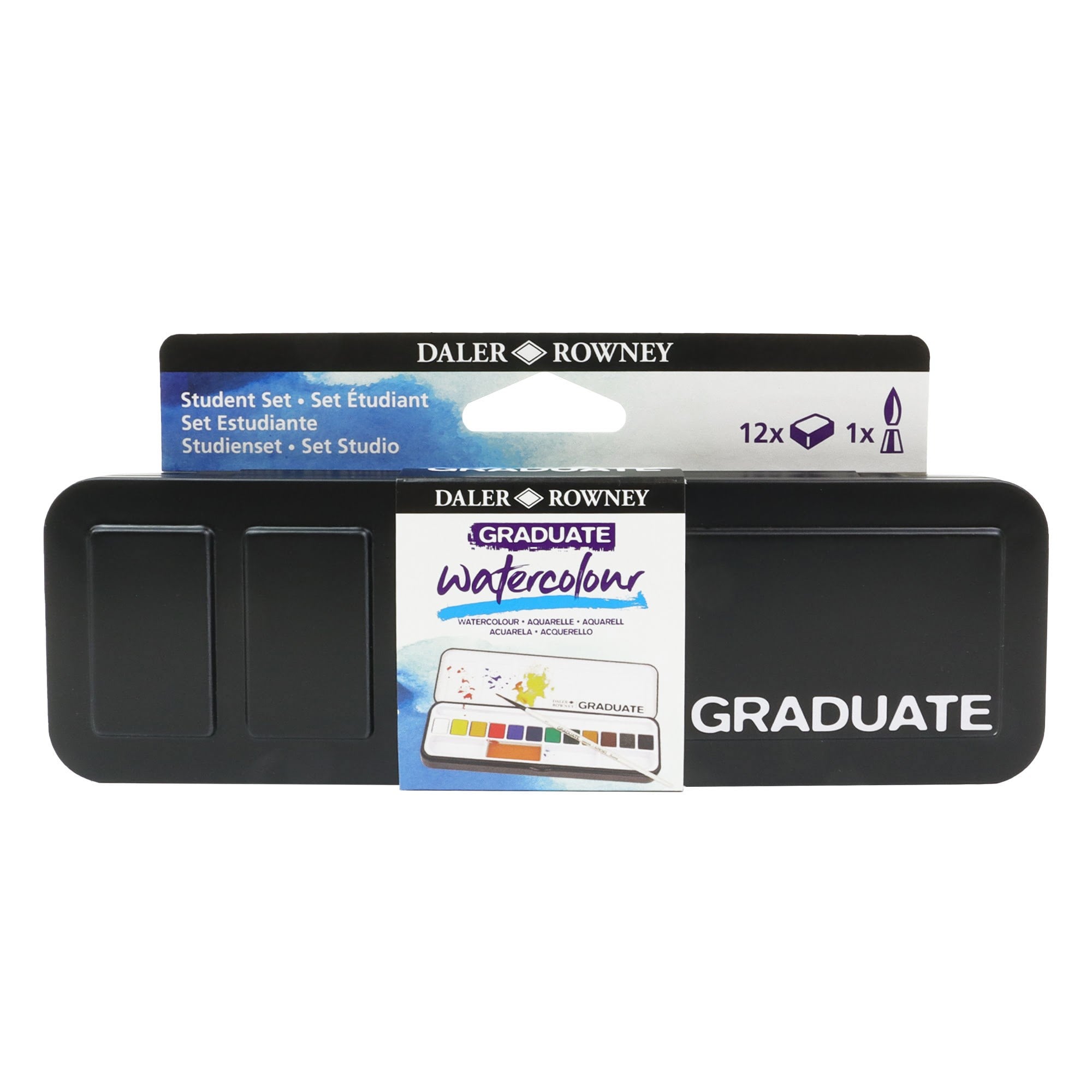 Daler-rowney Graduate Watercolour Set 12 Half Pans 1 Brush - Kunst Handwerk Ausstattung 16-135900012