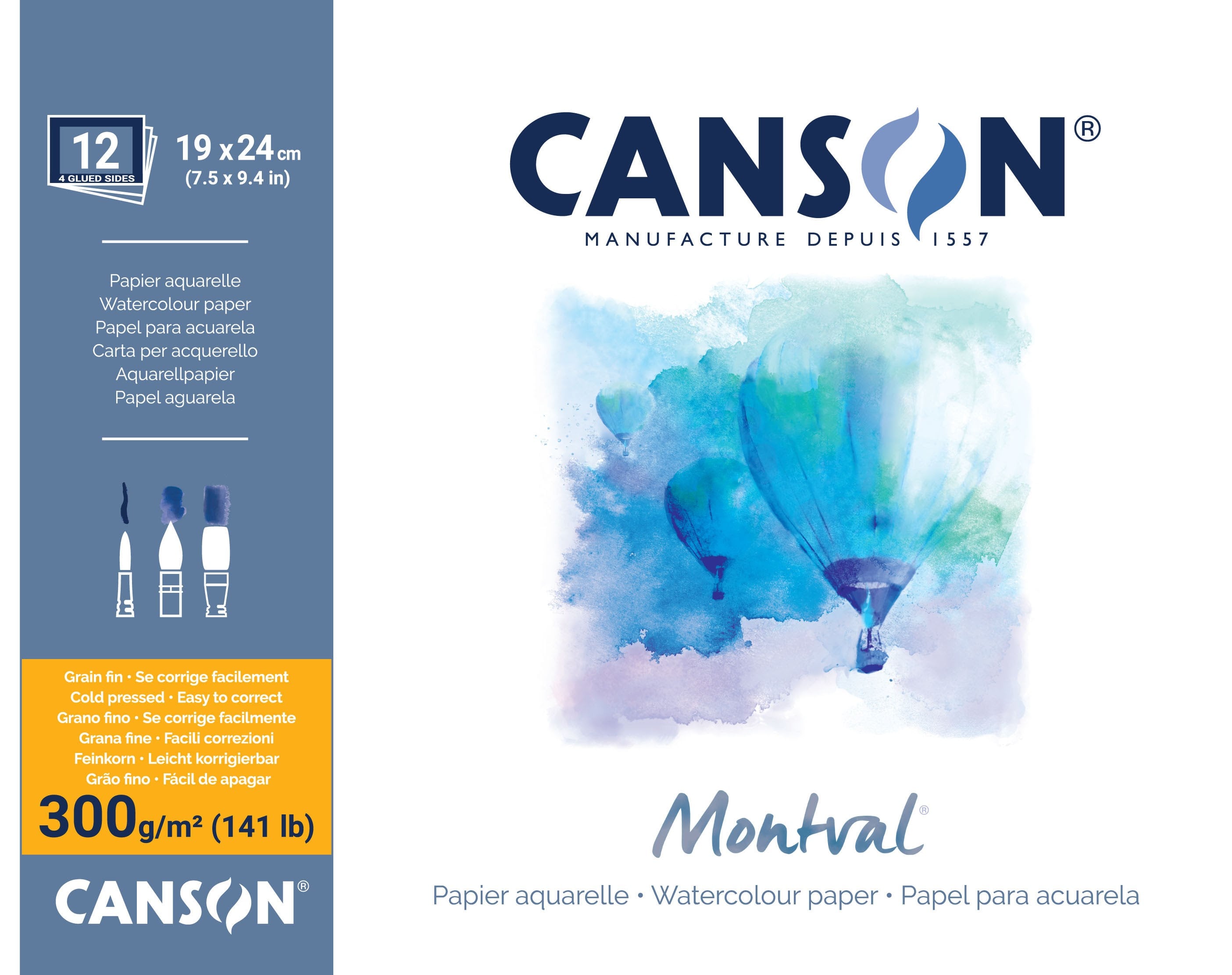 Canson Montval CP 19x24 cm 300g Block 12 SH - Kunst Handwerk Ausstattung