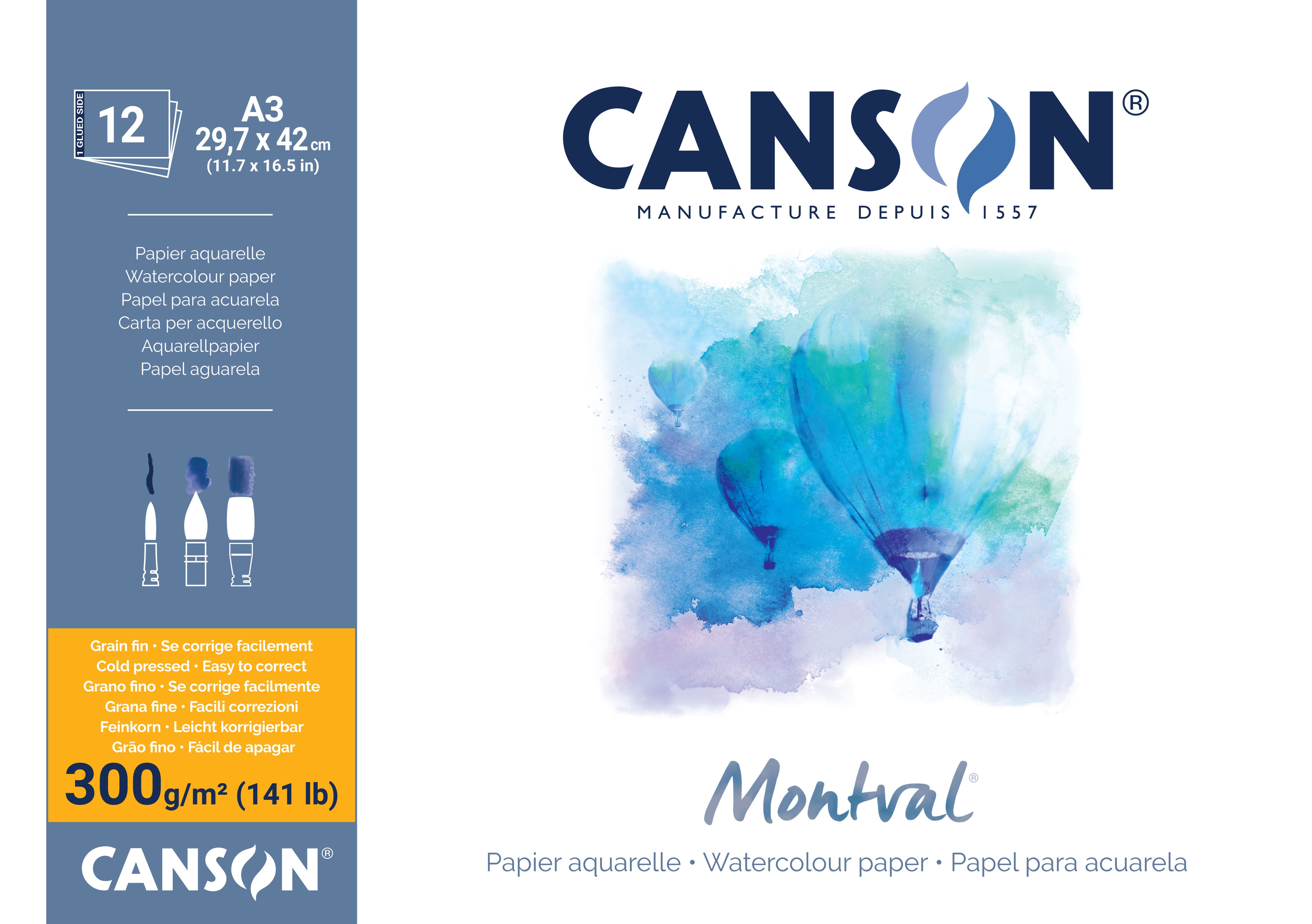 Canson Montval CP A3 300g Pad 12 SH - Kunst Handwerk Ausstattung 17-200807320