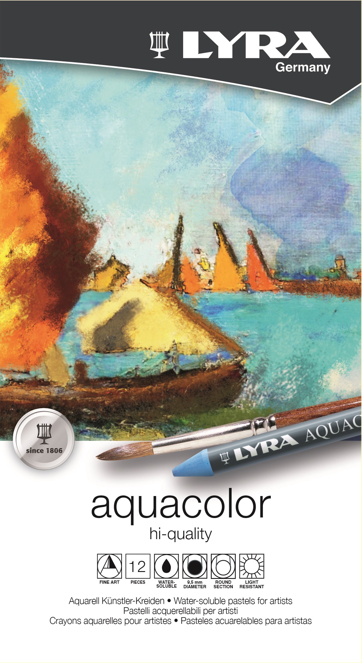 Lyra Aquacolor Metal Case 12 Pcs - Utensilien Zum Schreiben Und Zeichnen