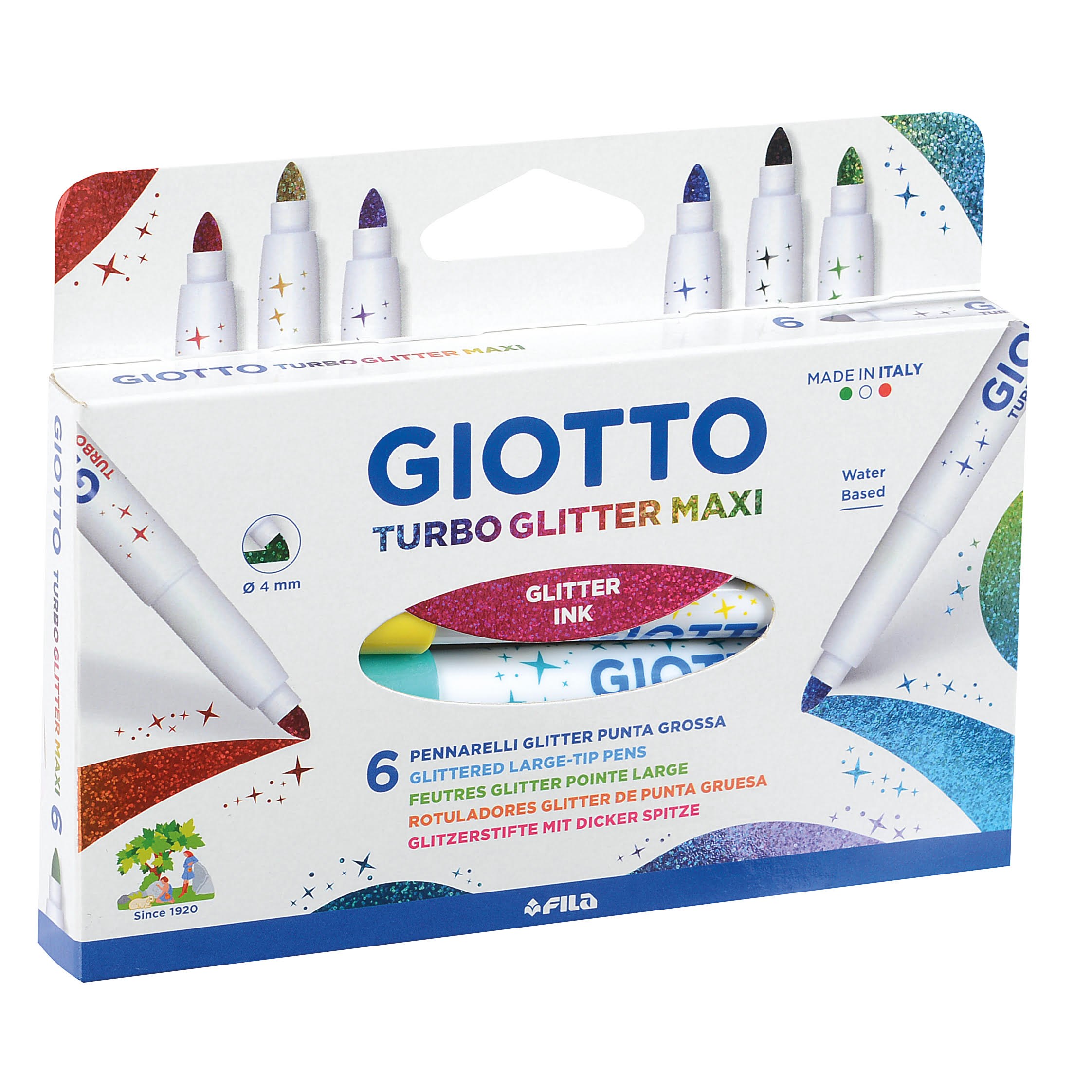 Giotto Turbo Glitter Maxi 6 Pcs - Utensilien Zum Schreiben Und Zeichnen