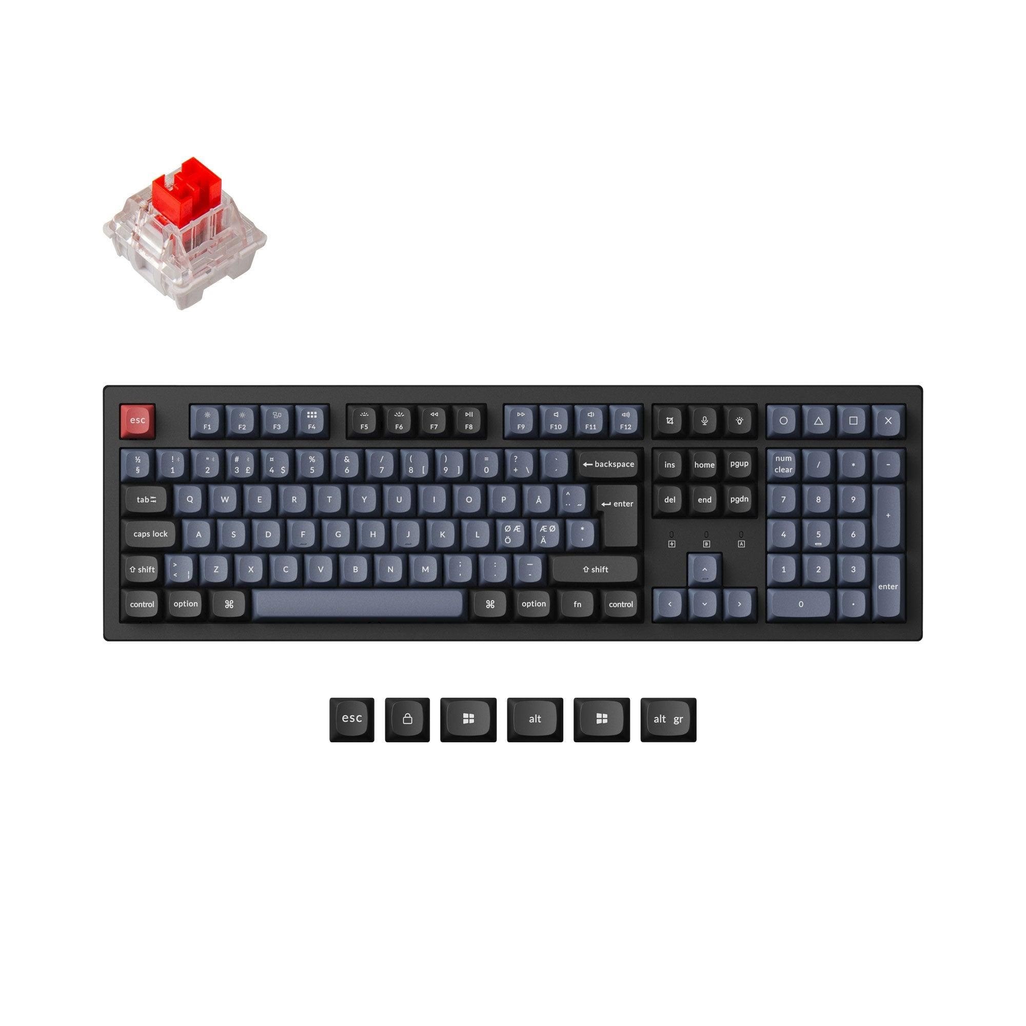 Keychron K10 Pro Qmk/via Wireless Rgb Hot Swap K Pro Red - Gaming Tastatur - Full-size - Nordic Iso - Schwarz - Tastaturen K10p-h1p-bo