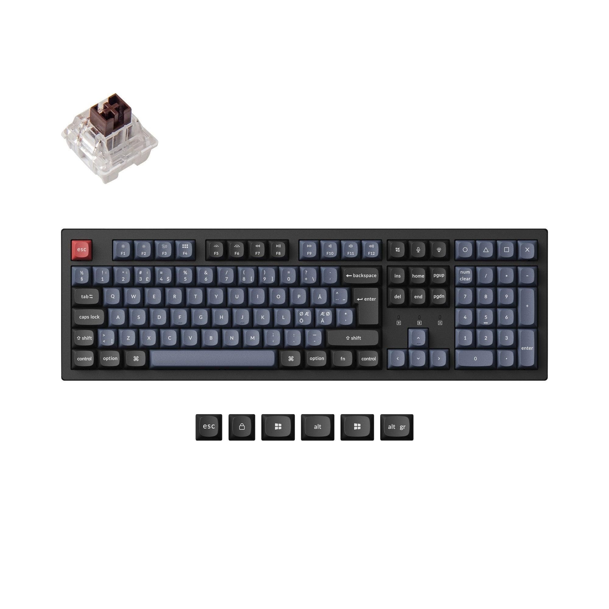 Keychron K10 Pro Qmk/via Wireless Rgb Hot Swap K Pro Brown - Gaming Tastatur - Full-size - Nordic Iso - Schwarz - Tastaturen