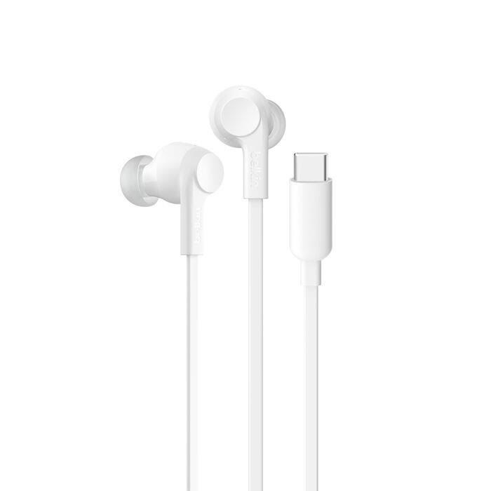 Kopfhörer - Belkin Soundform Anc Wired Eearbuds (Usb-c) White - Kopfhoerer/headsets