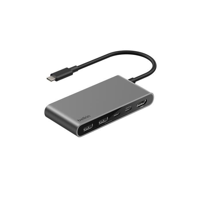 Belkin Connect 5-in-1 Usb-c Hub With Dual Usb-c Ports - Silver - Dockingstationen Avc022hqsgy