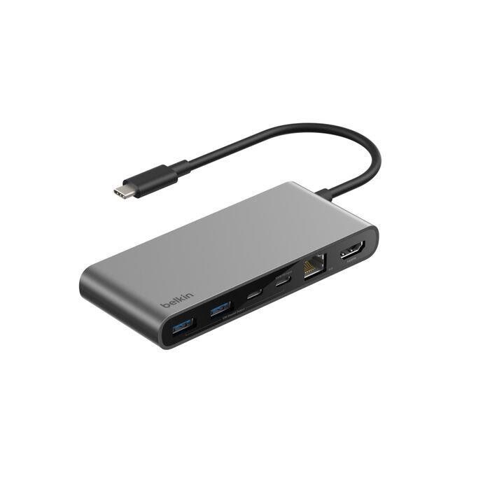 Belkin Connect 8-in-1 Usb-c Hub With Dual Usb-c Ports - Silver - Dockingstationen Inc024hqsgy