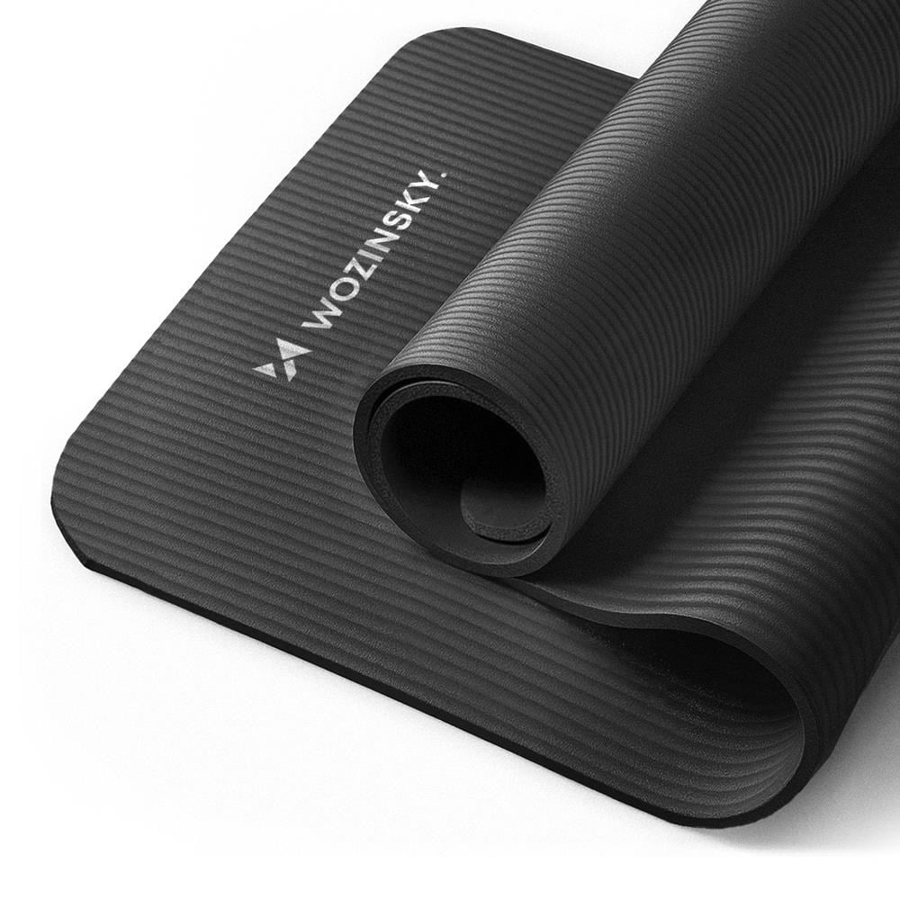 Wozinsky Exercise Mat 181 x 63 x 0.9 cm Thick Gymnastic Yoga Mat - Black - Sport Fitness 5907769300455
