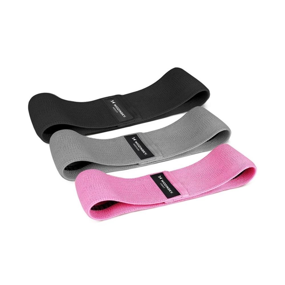 Wozinsky 3x Fabric Resistance Mini Band Set For Yoga Fitness Crossfit Exercises (Wfb-01) - Sport Fitness