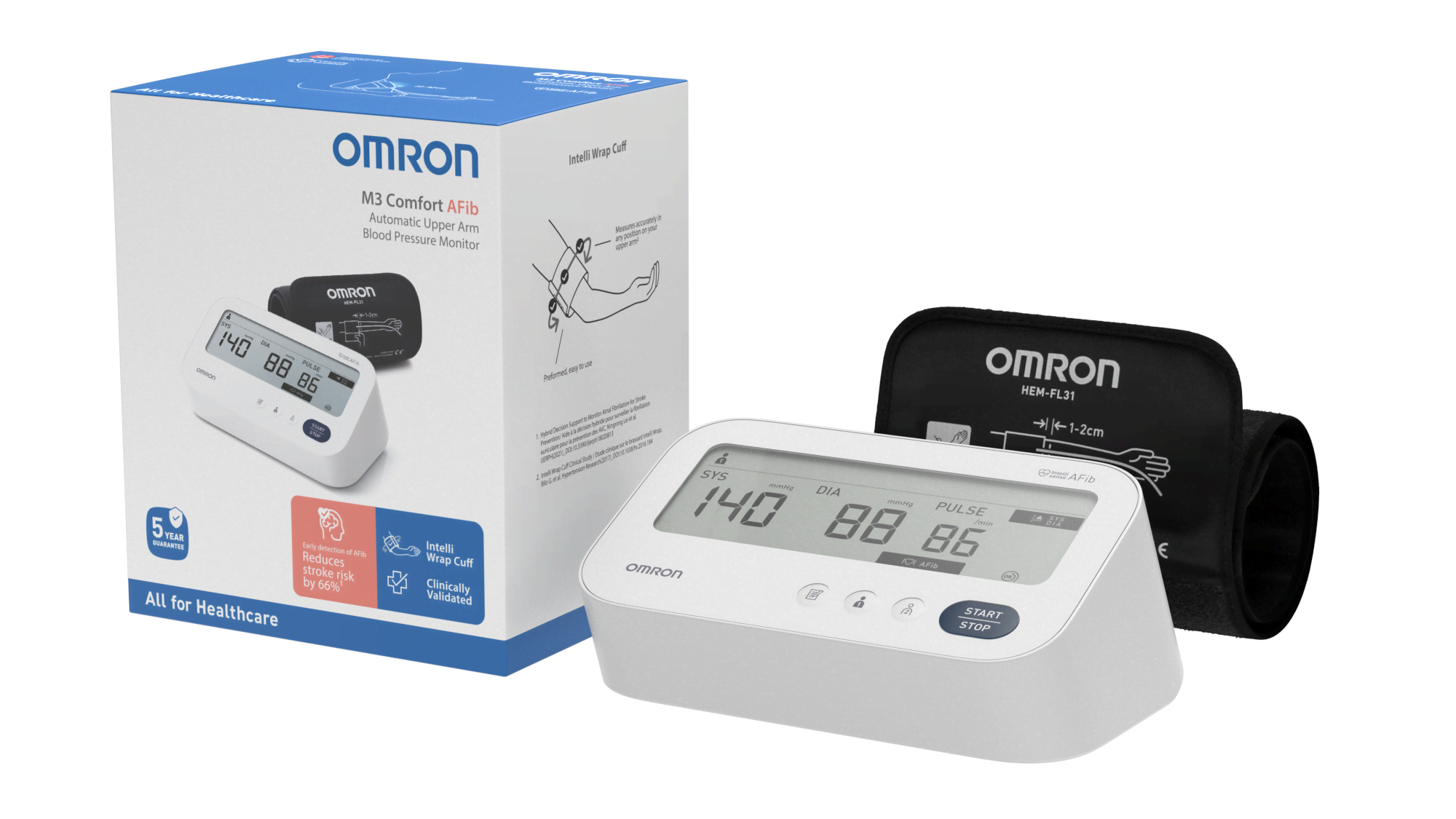 Omron Blutdruckmessgerät M3 Comfort Afib - Gesundheit