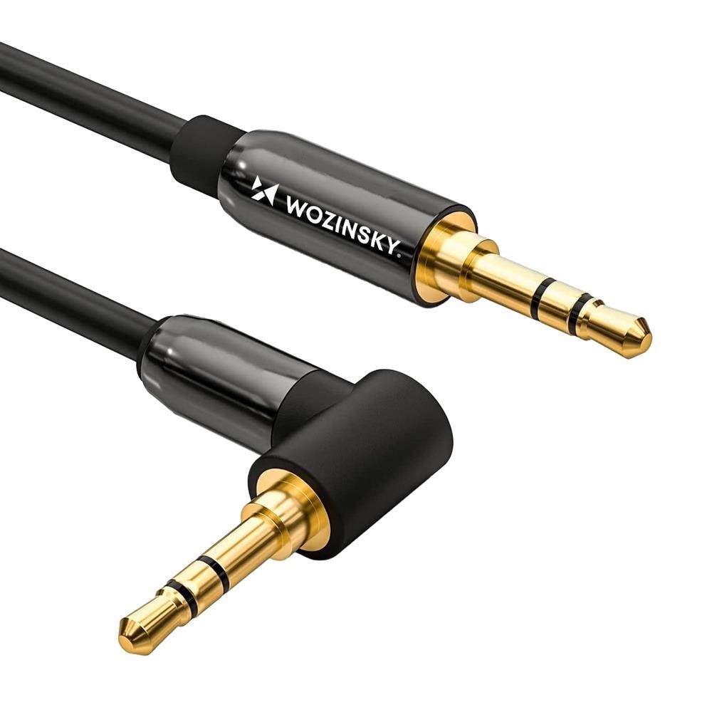 Wozinsky Aux Cable Angled (Male-male) Mini Jack Cable 2m Black - Audio Kabel