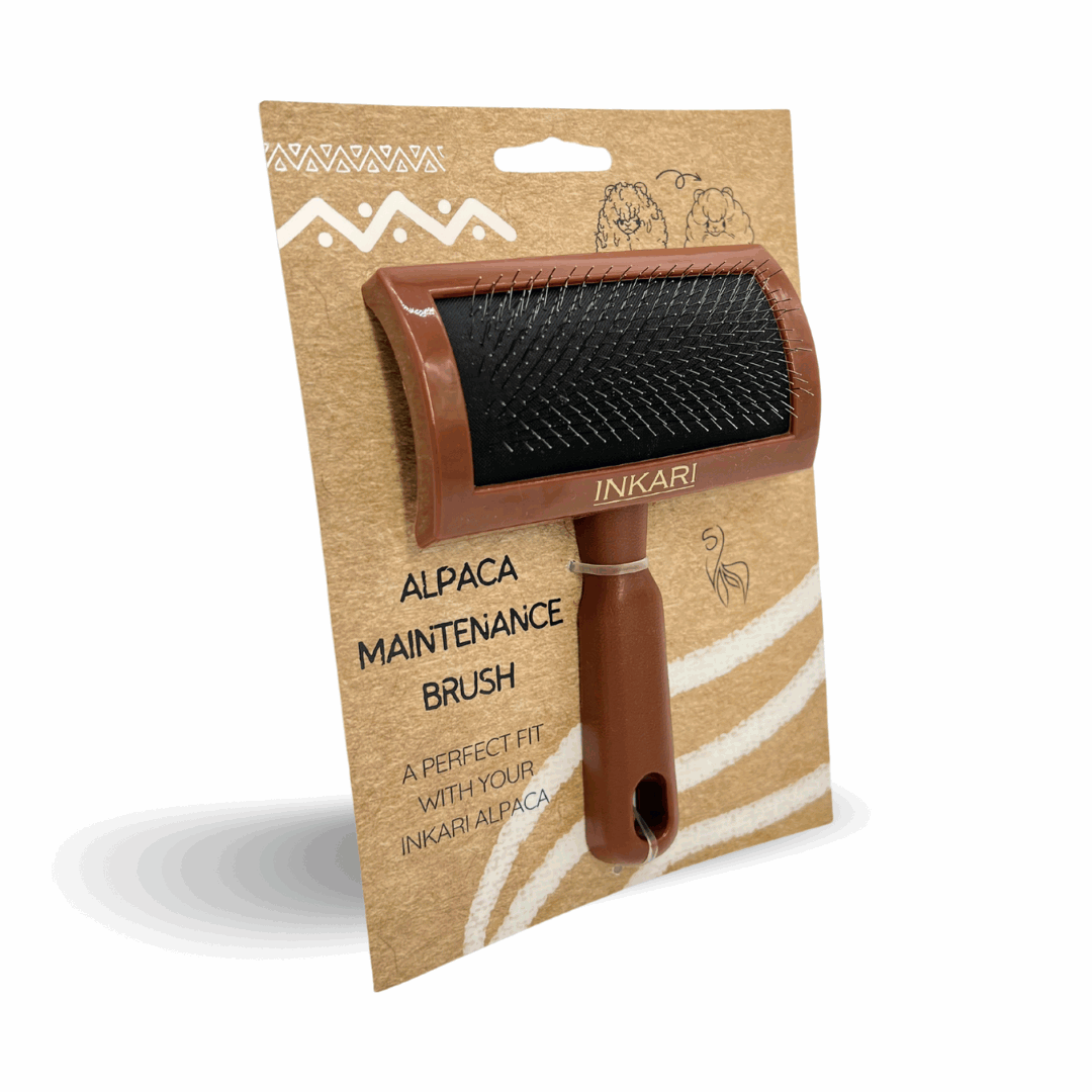 Inkari Alpacas Maintenance Brush - Brown & Beige - Plush Acc-brush