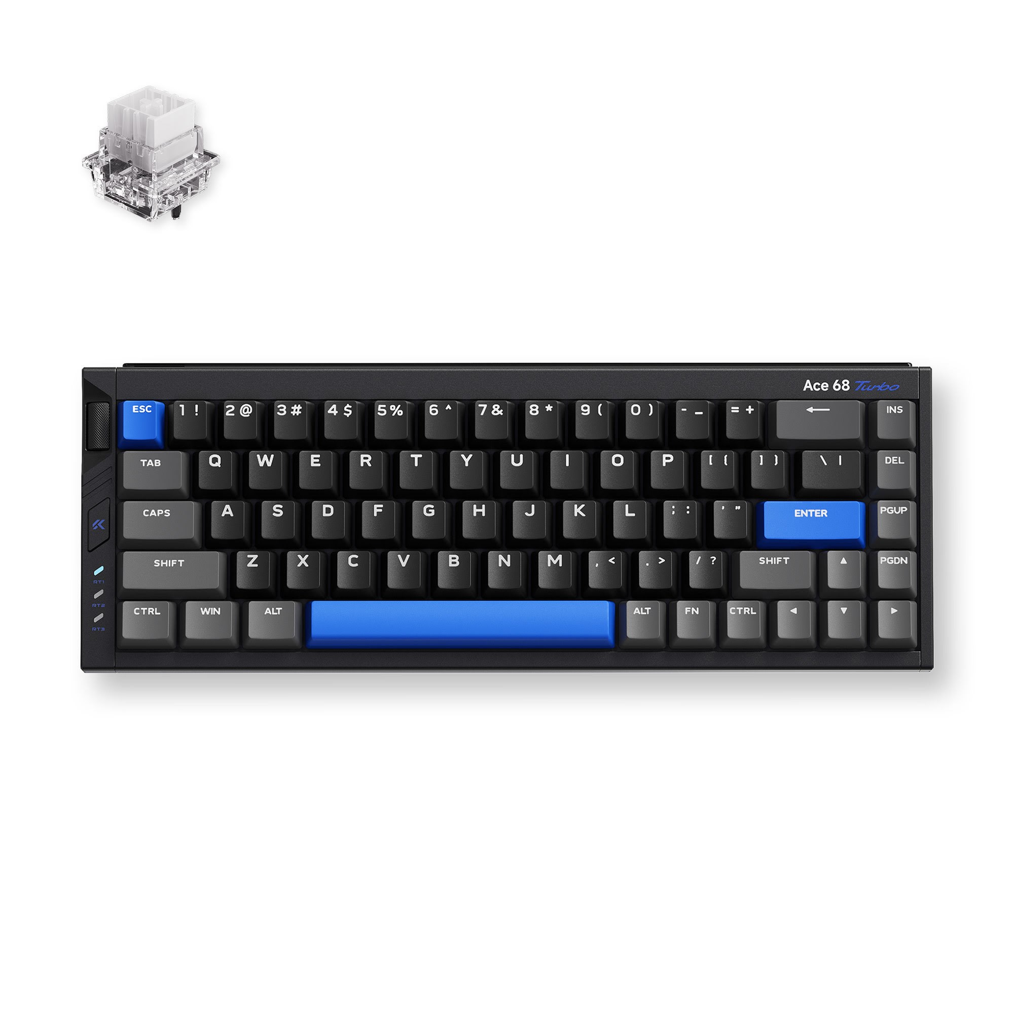 Mchose Ace 68 Turbo (Cyber Black) - Gaming Tastatur (Tkl) - 65% - Englisch (US) - Schwarz - Tastaturen