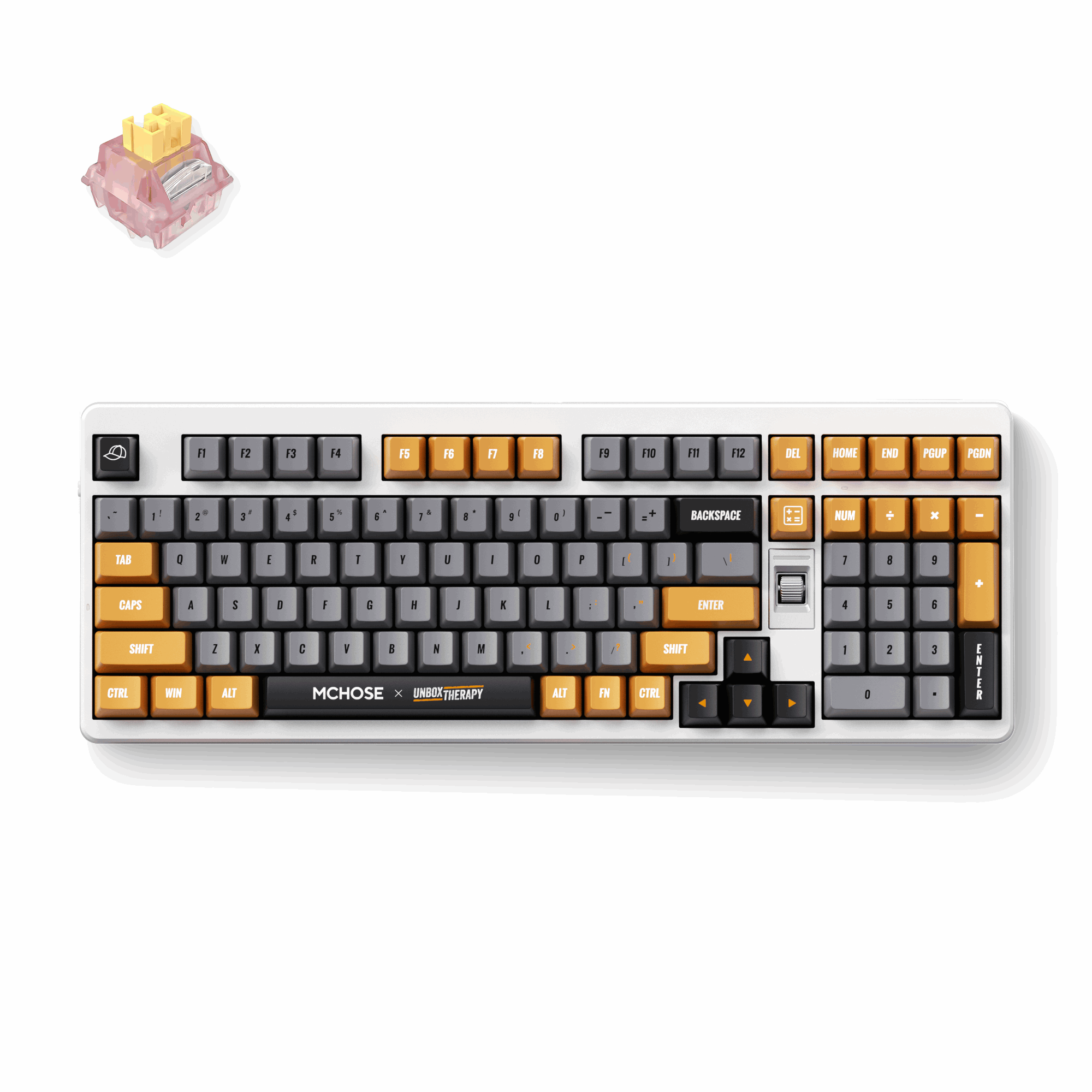 Mchose x Unbox Therapy - Ut98 Silent Peach V3 (Retro Therapy) - Gaming Tastatur - 98% - Englisch (US) - Weiss - Tastaturen Hw-ut98-4