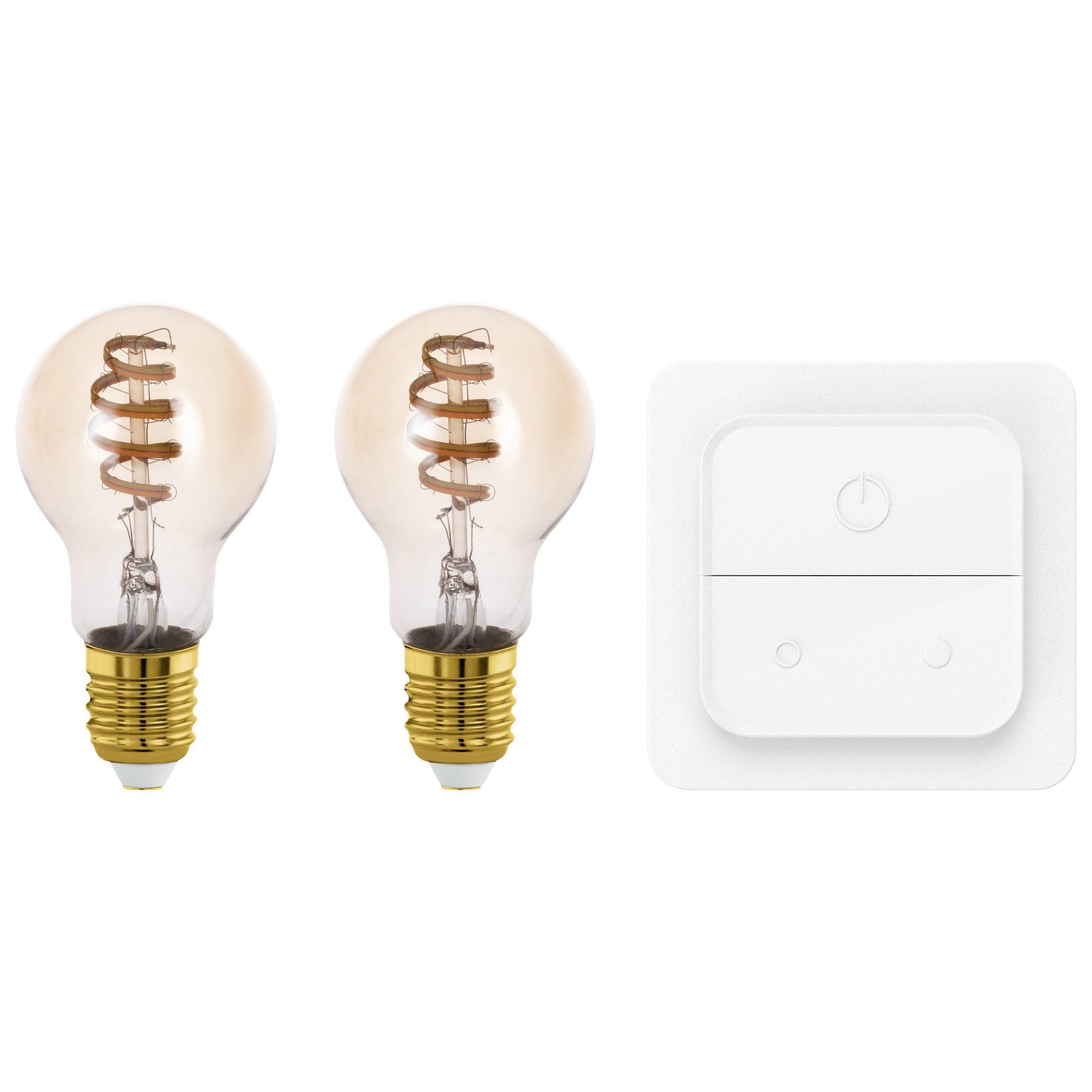 Eglo Connect-z A60 4,9W 2200-6500k Amber Incl. Switch/remote - 2-pack - Smart Home 110315