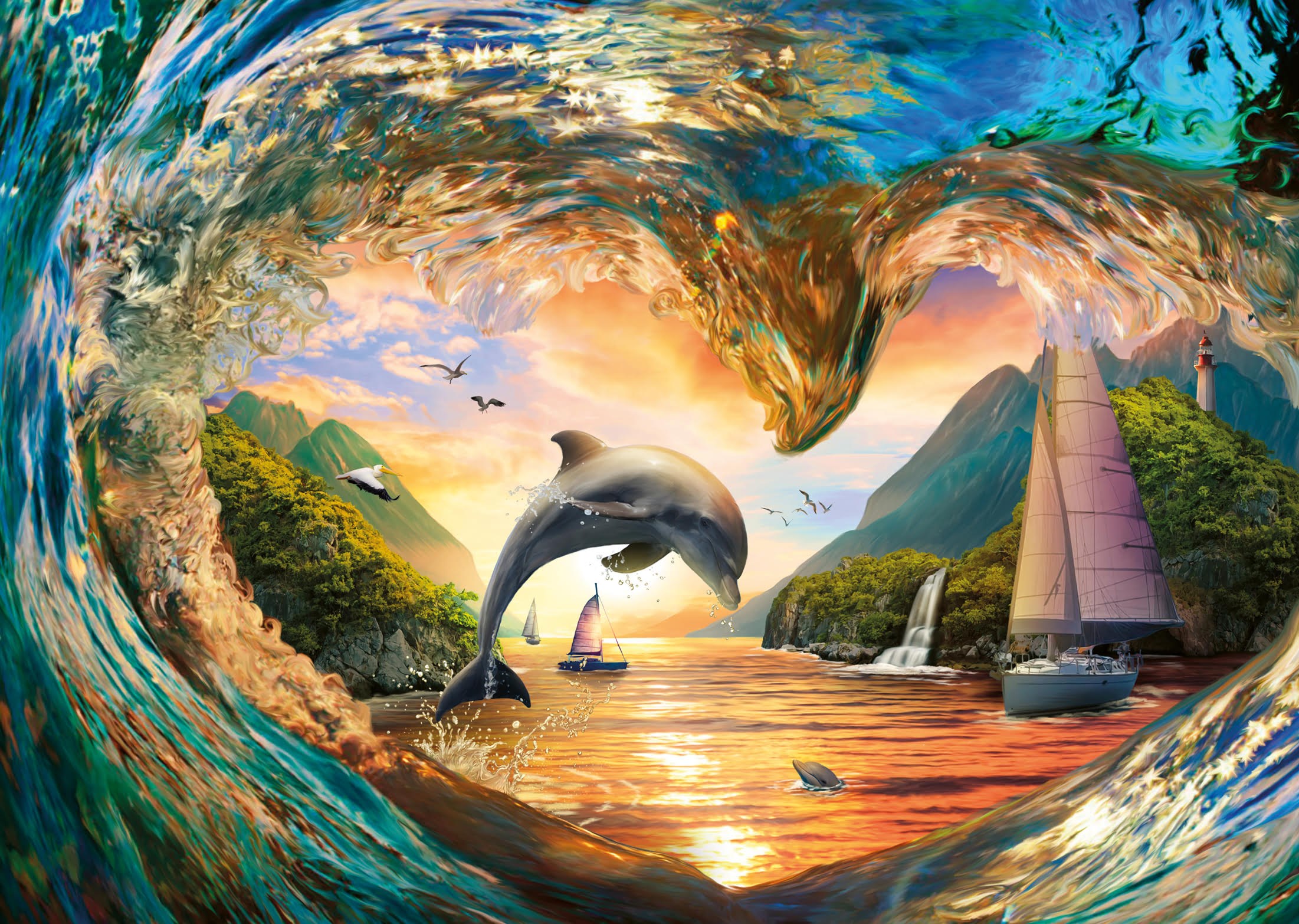 Ravensburger Dolphin's Heart Leap (1000) - Puzzle 12001711