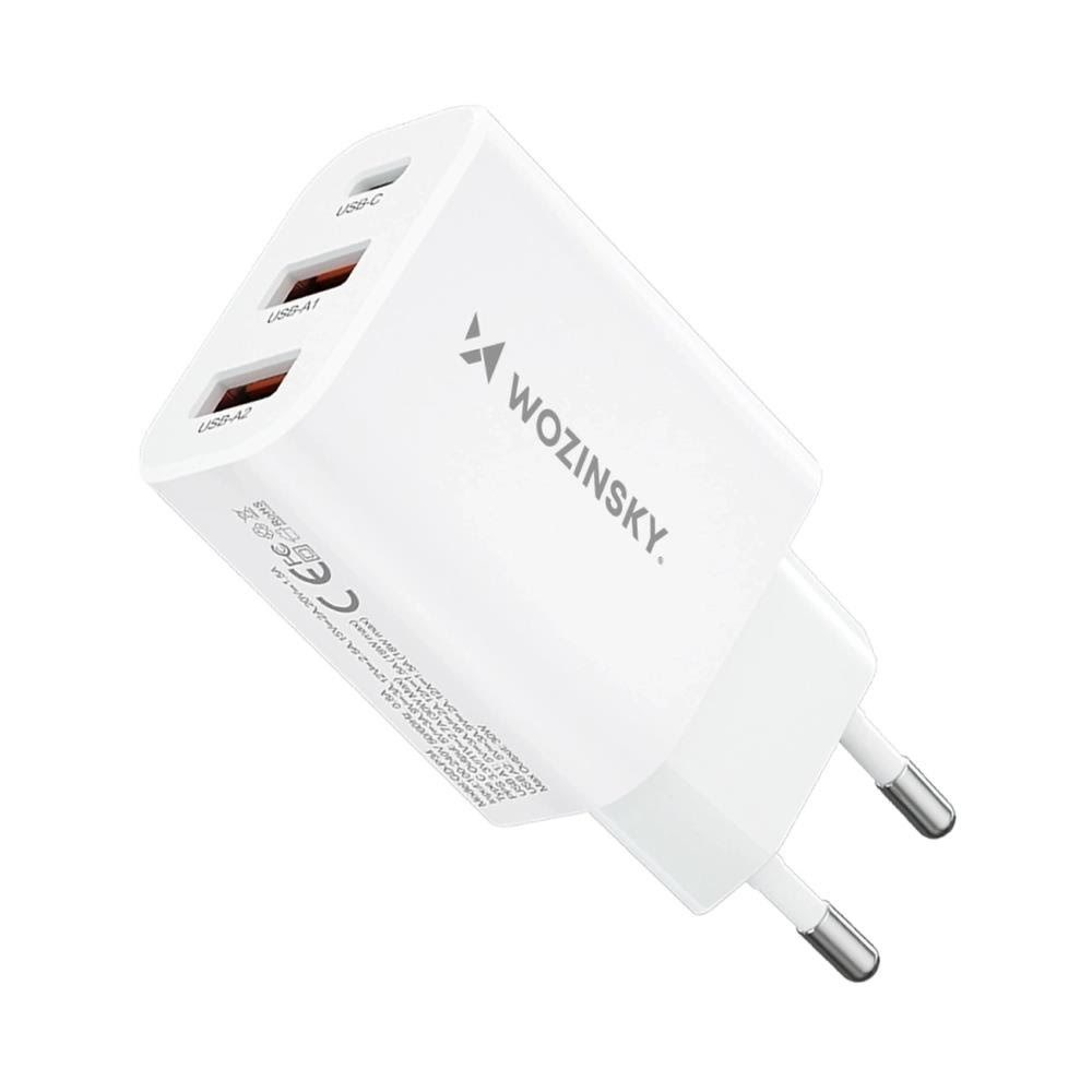 Wozinsky Cwcucw 30w Usb-c / 2 x Usb-a AC Charger - White - Handys Adapter Und Ladegeraete
